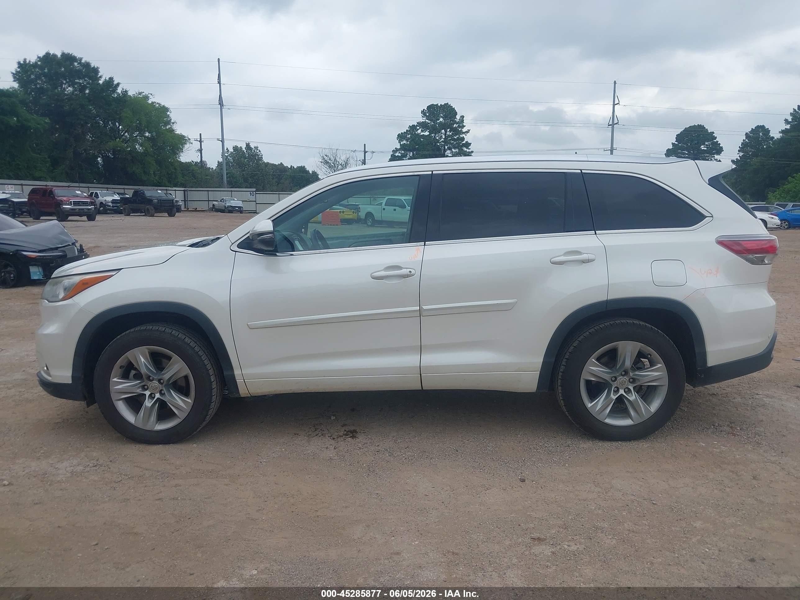 2014 Toyota Highlander Limited V6 Белый vin: 5TDYKRFH6ES007649