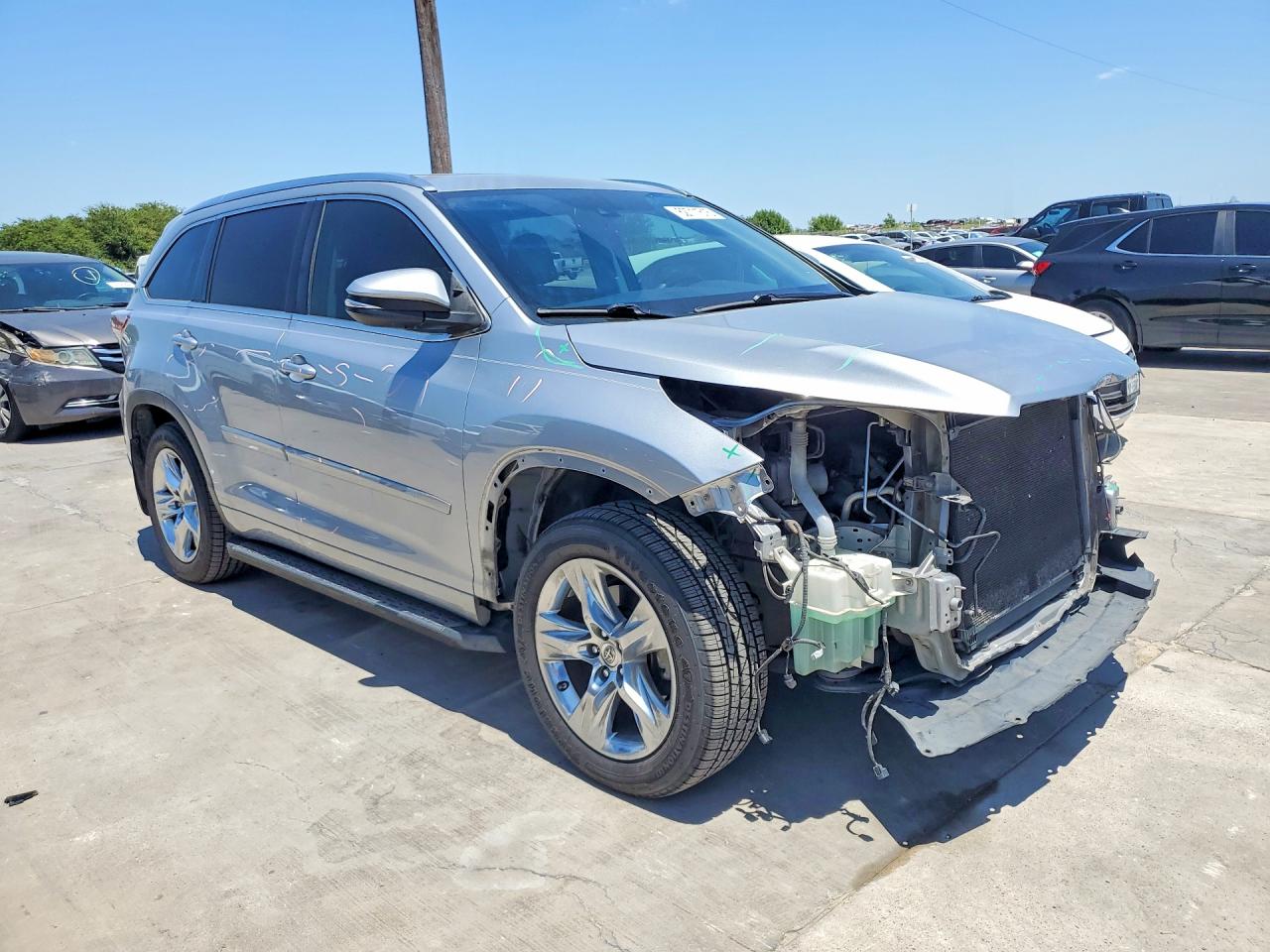 2014 Toyota Highlander Limited Серебряный vin: 5TDYKRFH6ES012155