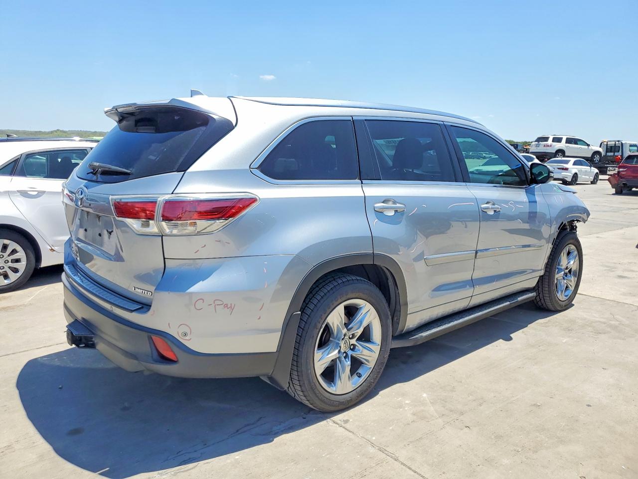 2014 Toyota Highlander Limited Серебряный vin: 5TDYKRFH6ES012155