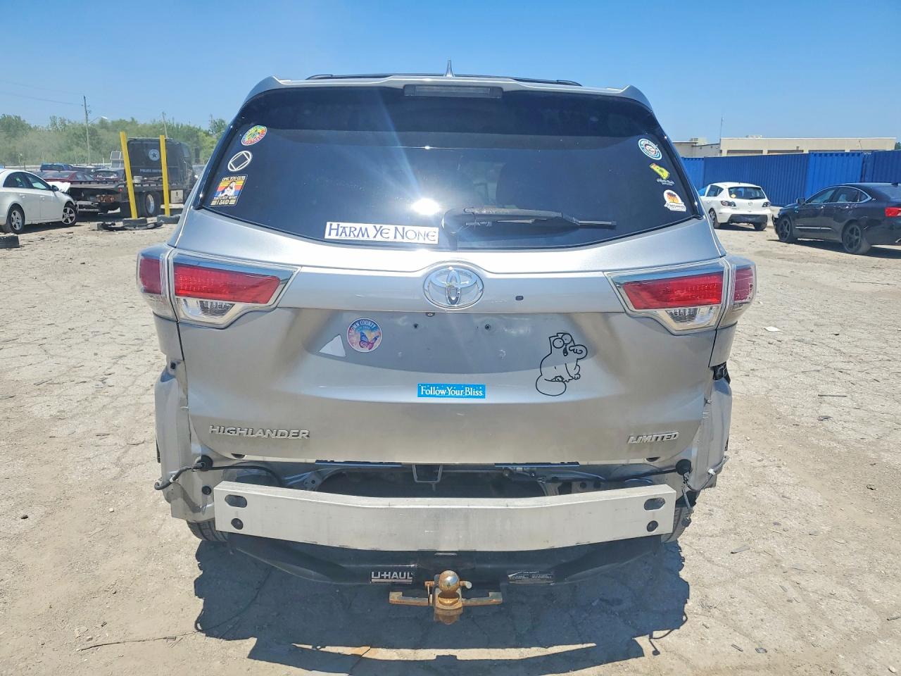 2015 Toyota Highlander Limited Silver vin: 5TDYKRFH6FS058585