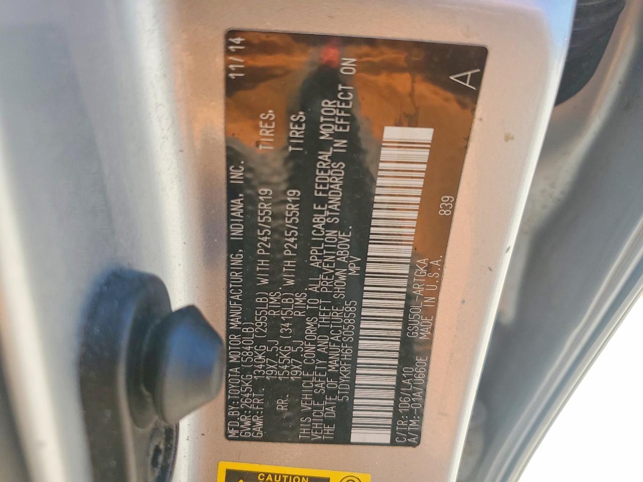 2015 Toyota Highlander Limited Silver vin: 5TDYKRFH6FS058585