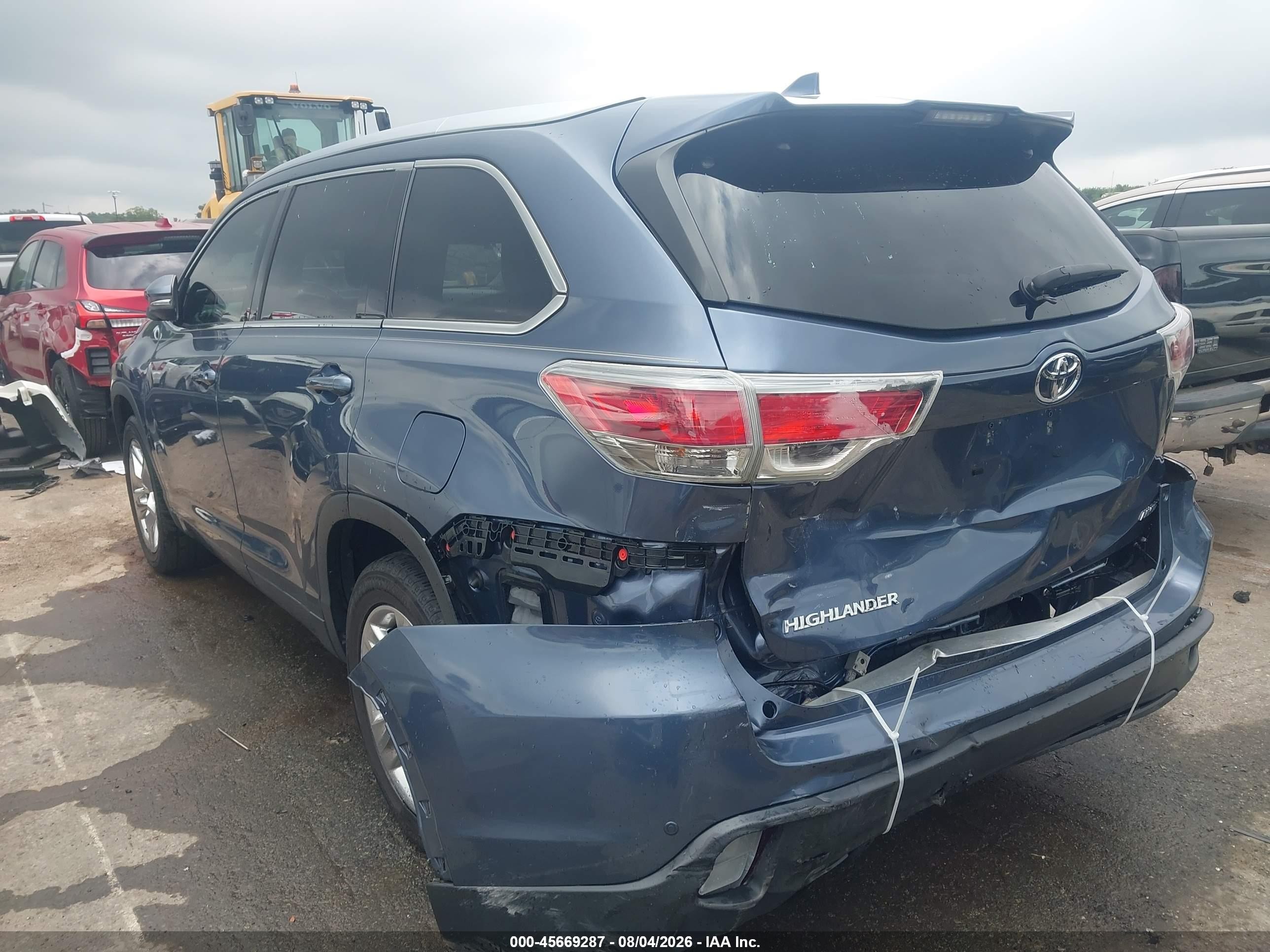2015 Toyota Highlander Limited V6 Синий vin: 5TDYKRFH6FS069005