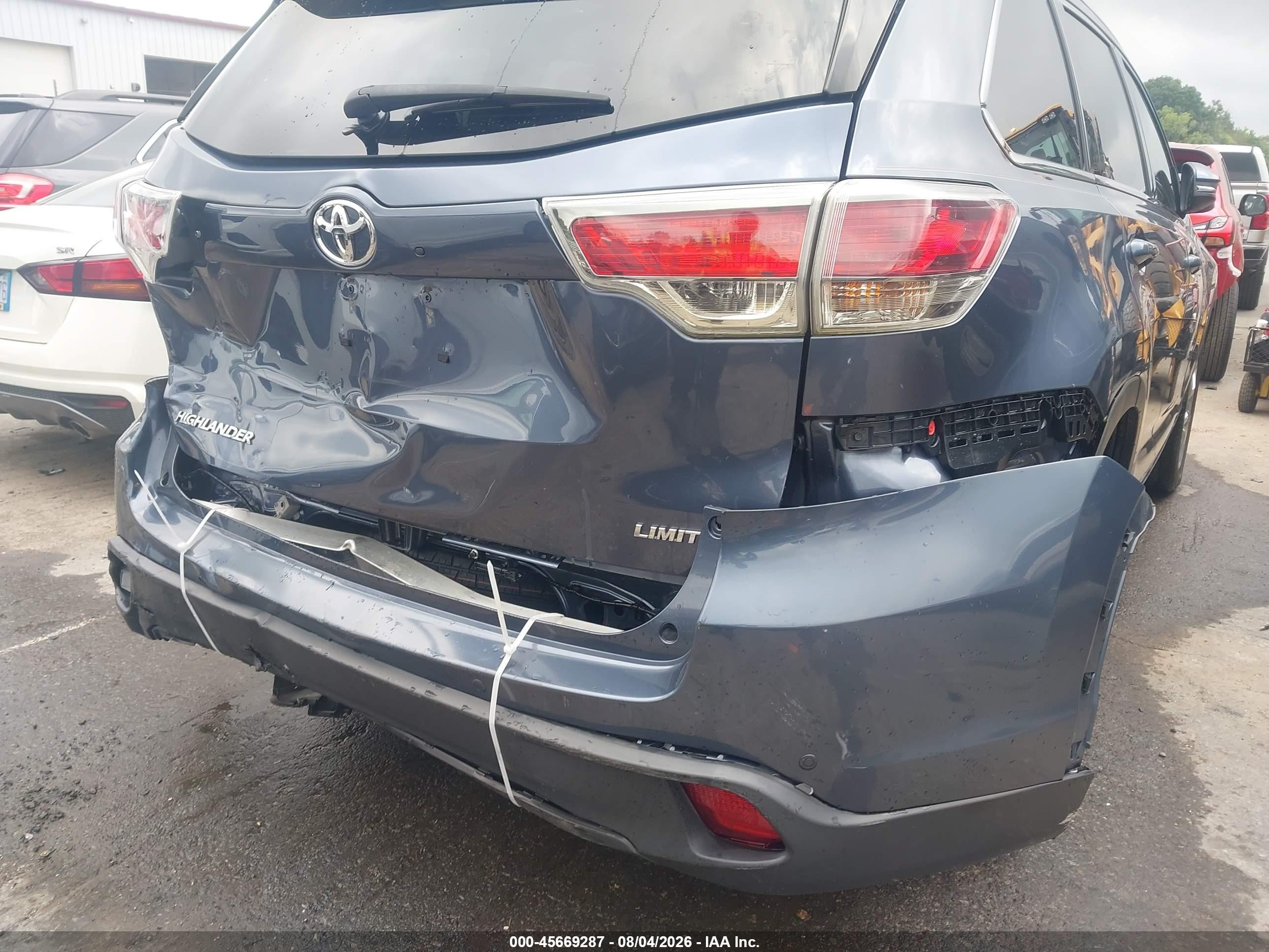 2015 Toyota Highlander Limited V6 Синий vin: 5TDYKRFH6FS069005