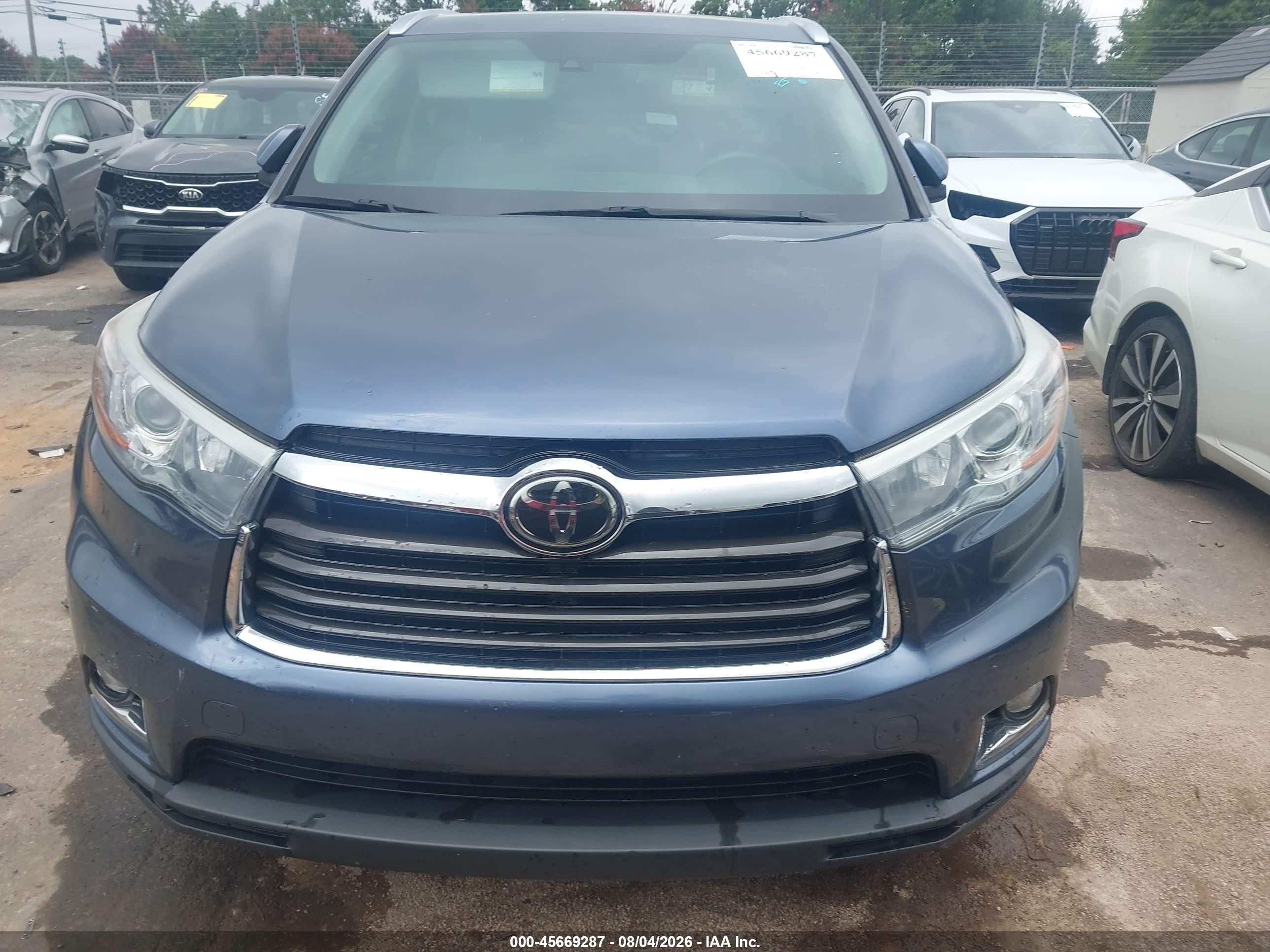 2015 Toyota Highlander Limited V6 Синий vin: 5TDYKRFH6FS069005