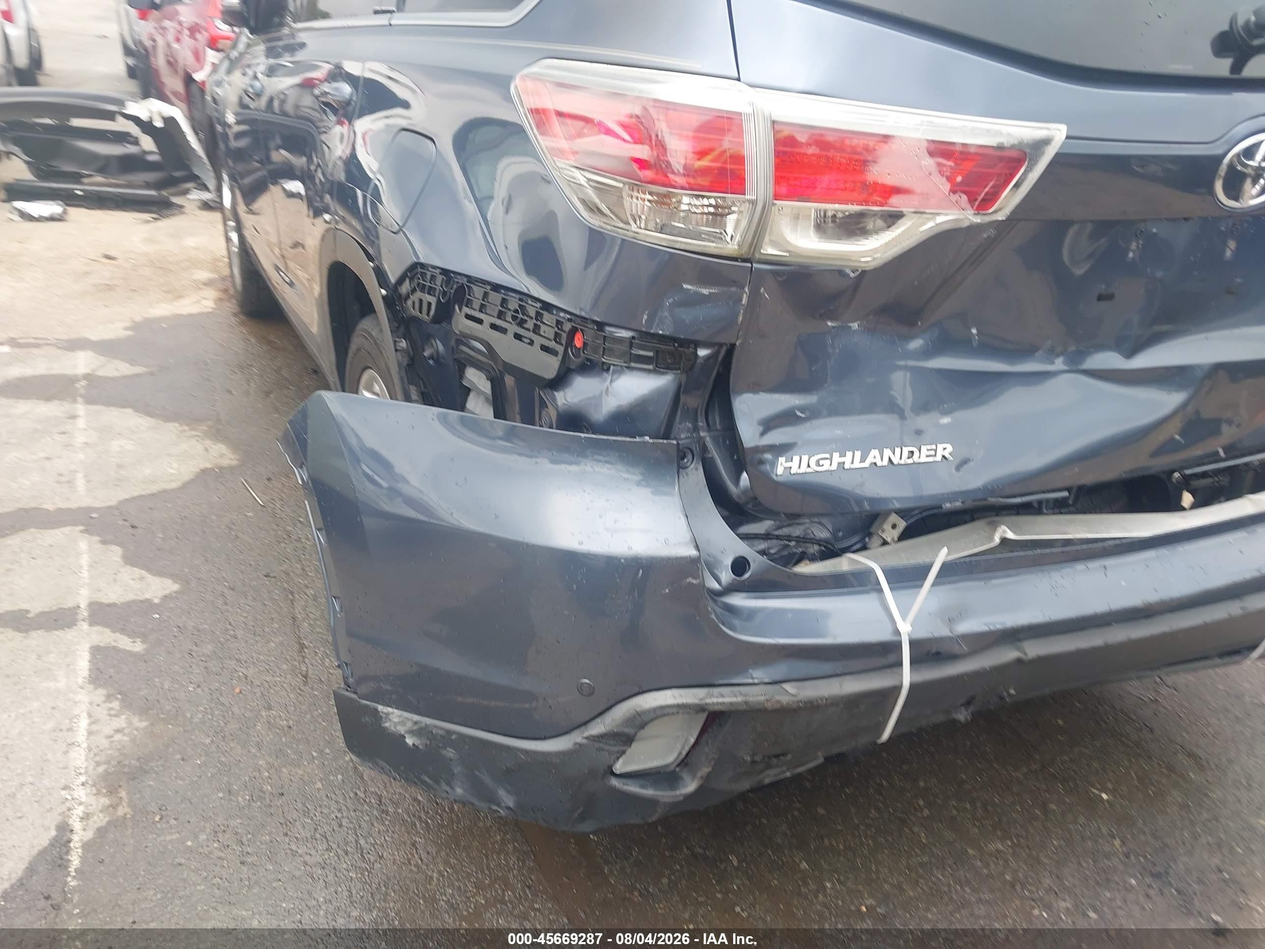 2015 Toyota Highlander Limited V6 Синий vin: 5TDYKRFH6FS069005