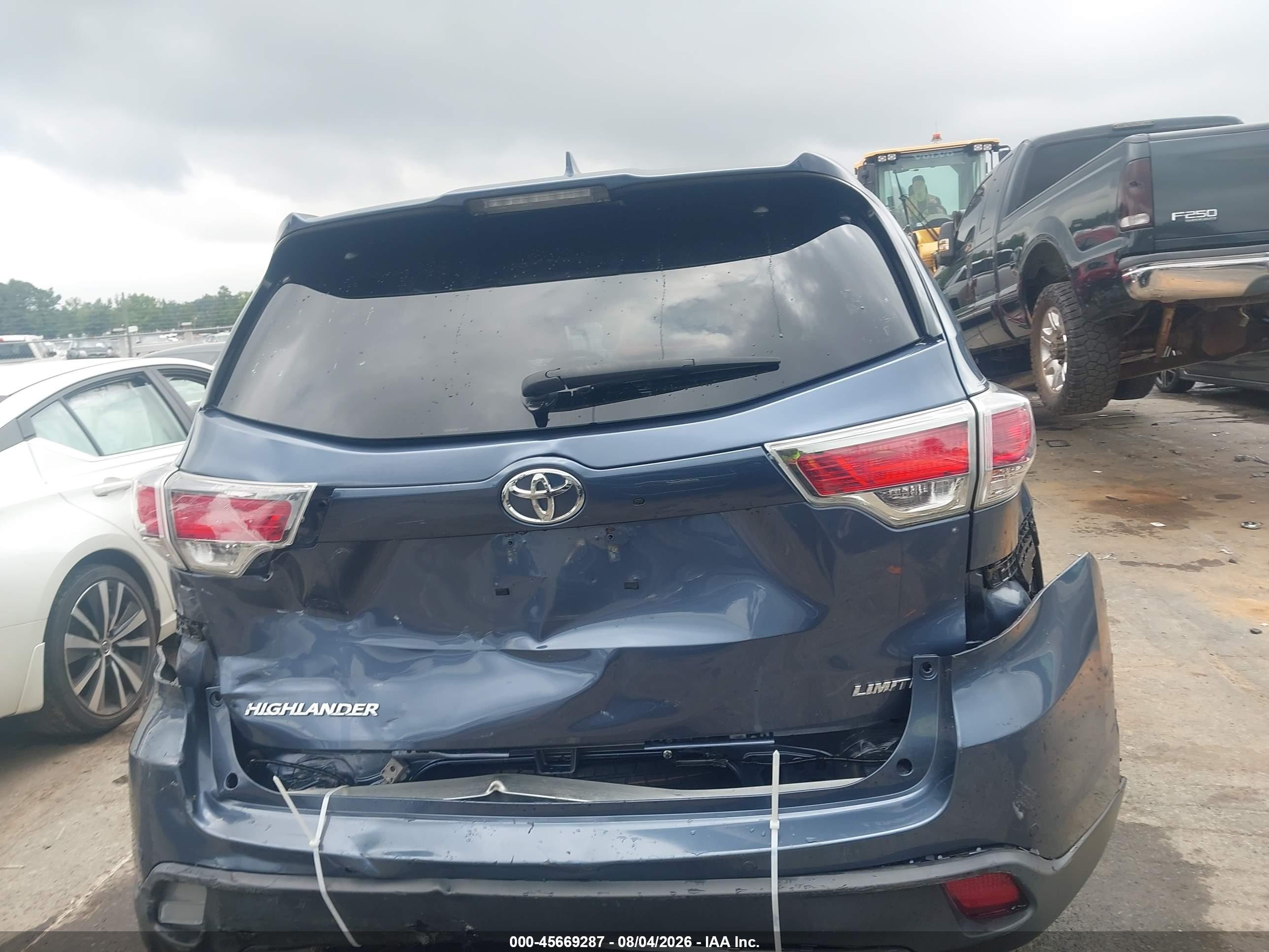 2015 Toyota Highlander Limited V6 Синий vin: 5TDYKRFH6FS069005