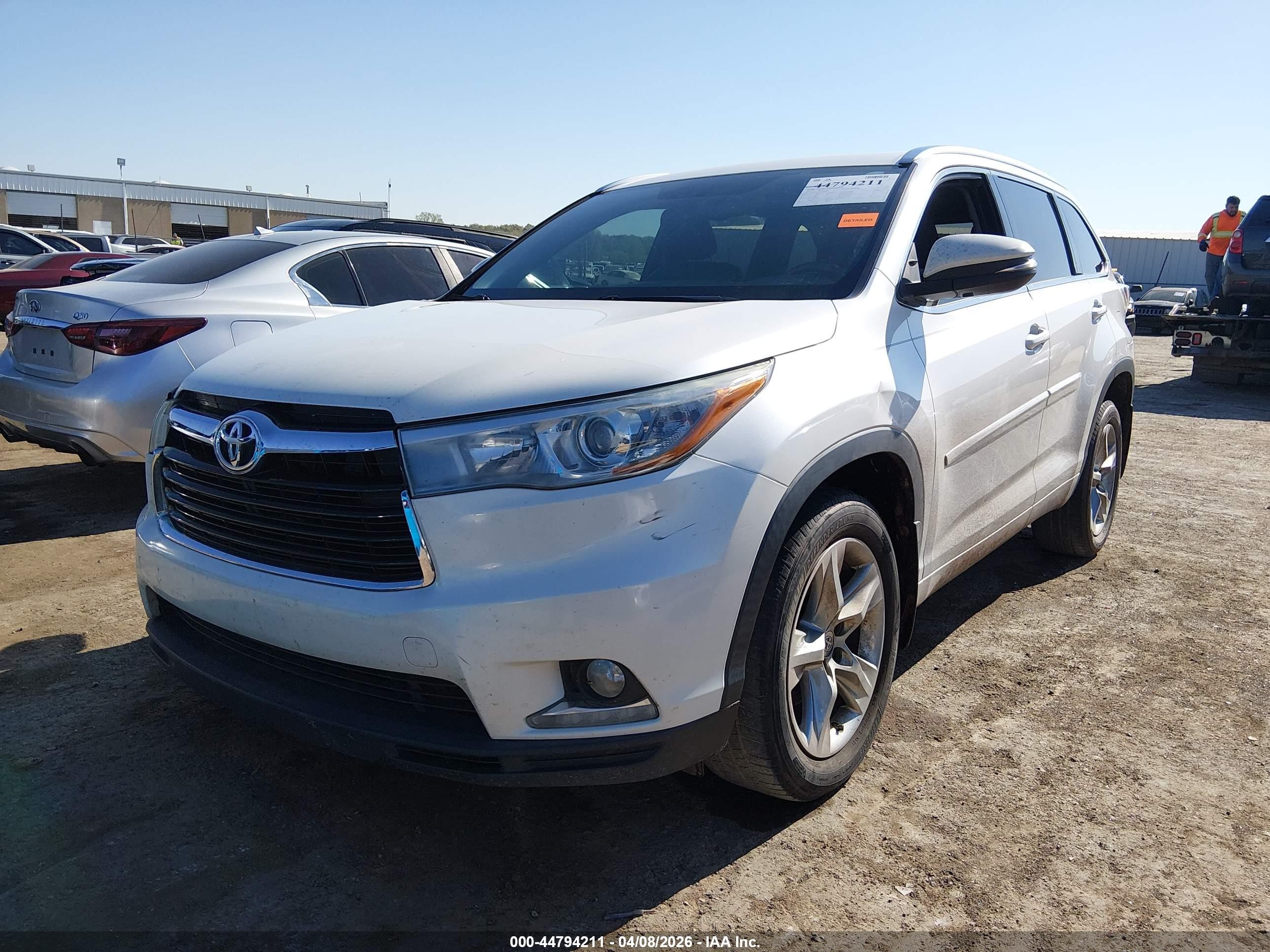 2015 Toyota Highlander Limited V6 White vin: 5TDYKRFH6FS088010