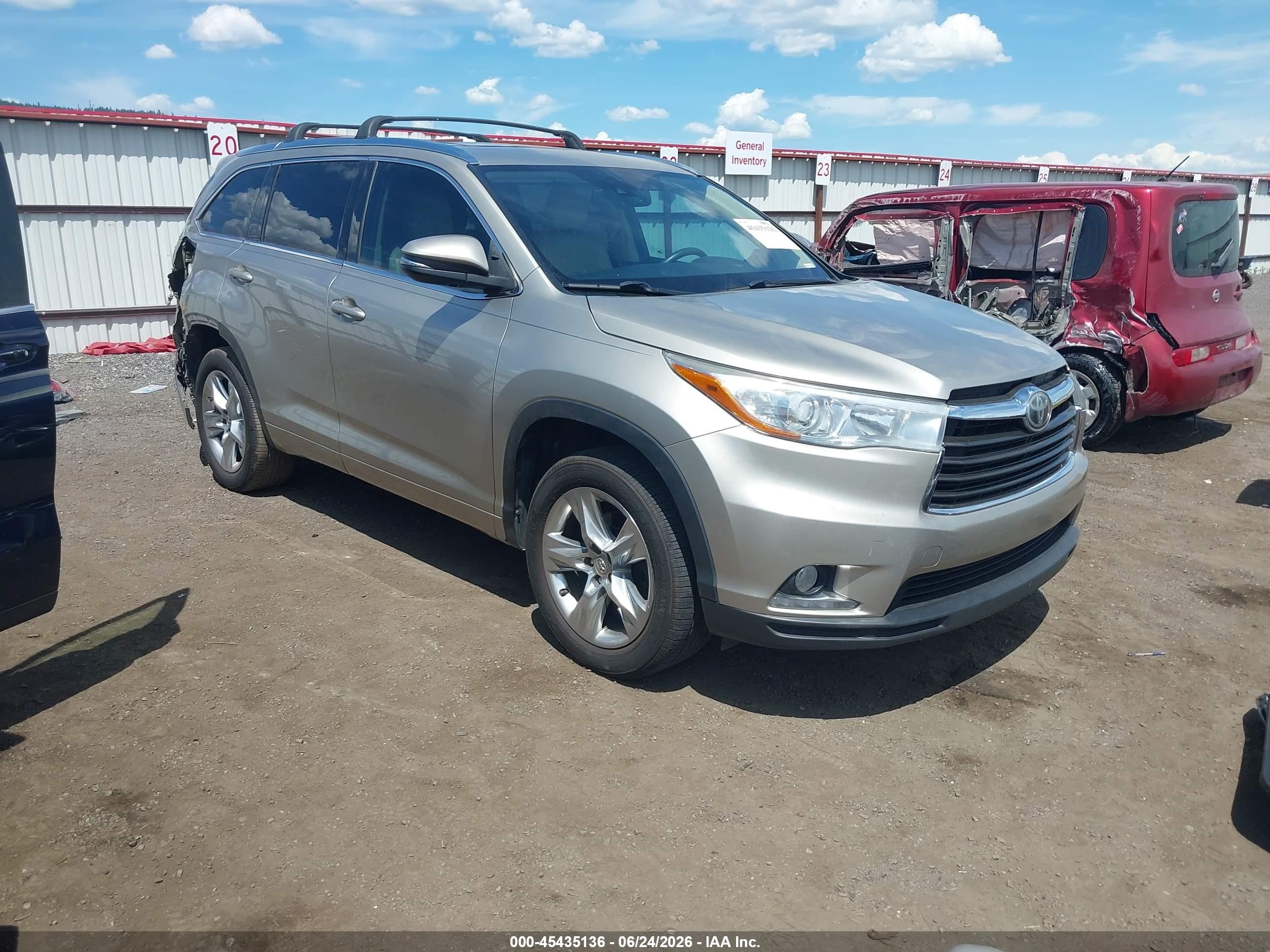 2015 Toyota Highlander Limited V6 Beige vin: 5TDYKRFH6FS116100