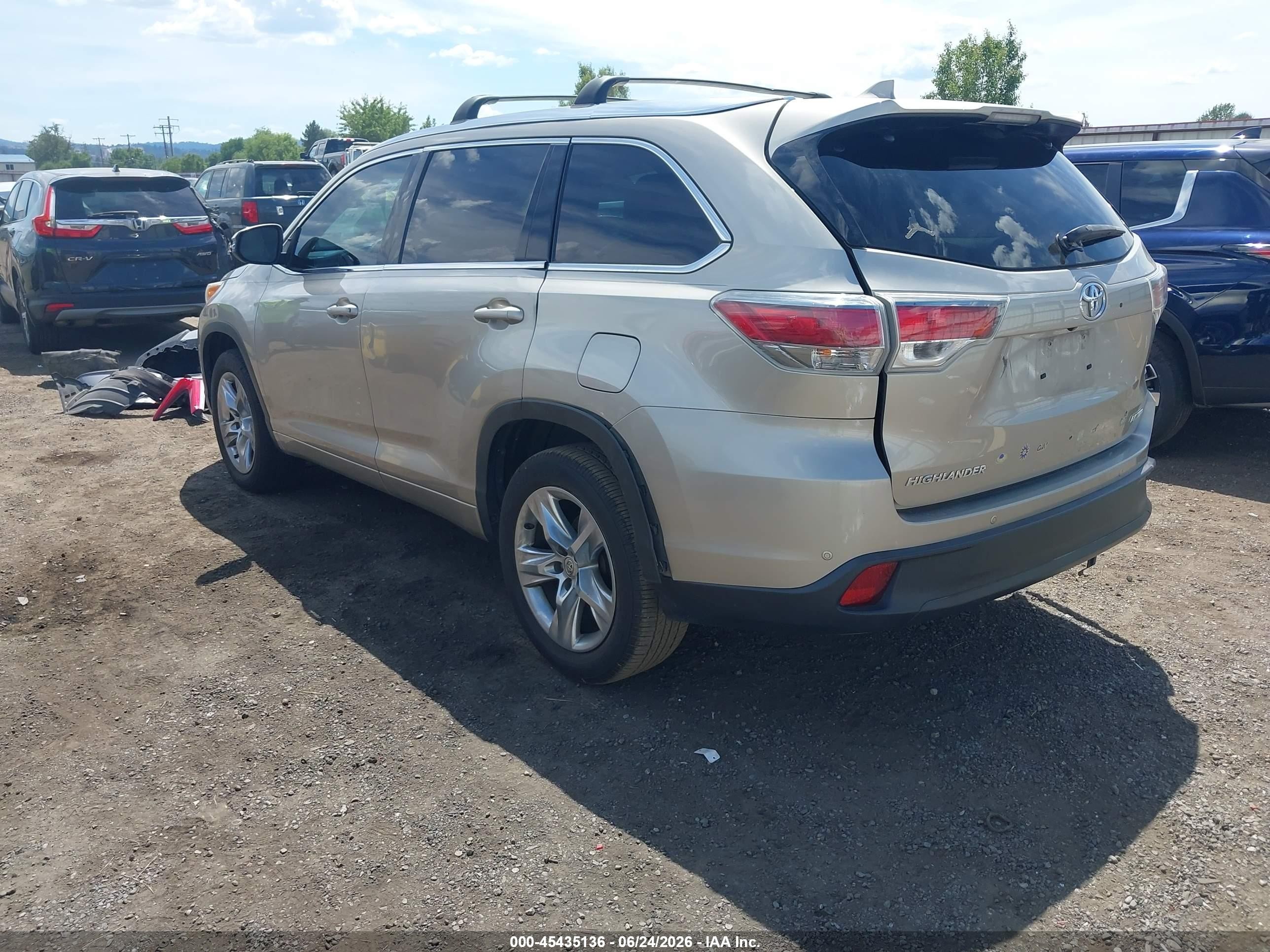 2015 Toyota Highlander Limited V6 Beige vin: 5TDYKRFH6FS116100