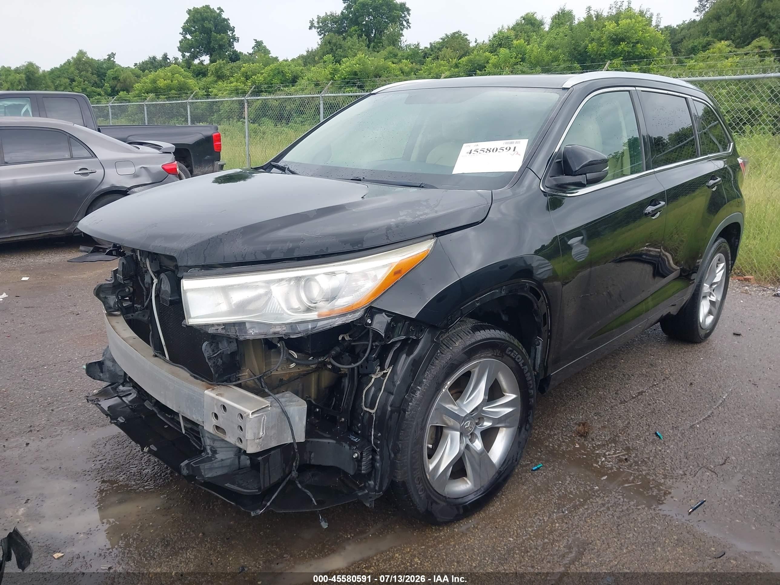 2014 Toyota Highlander Limited V6 Black vin: 5TDYKRFH7ES017963