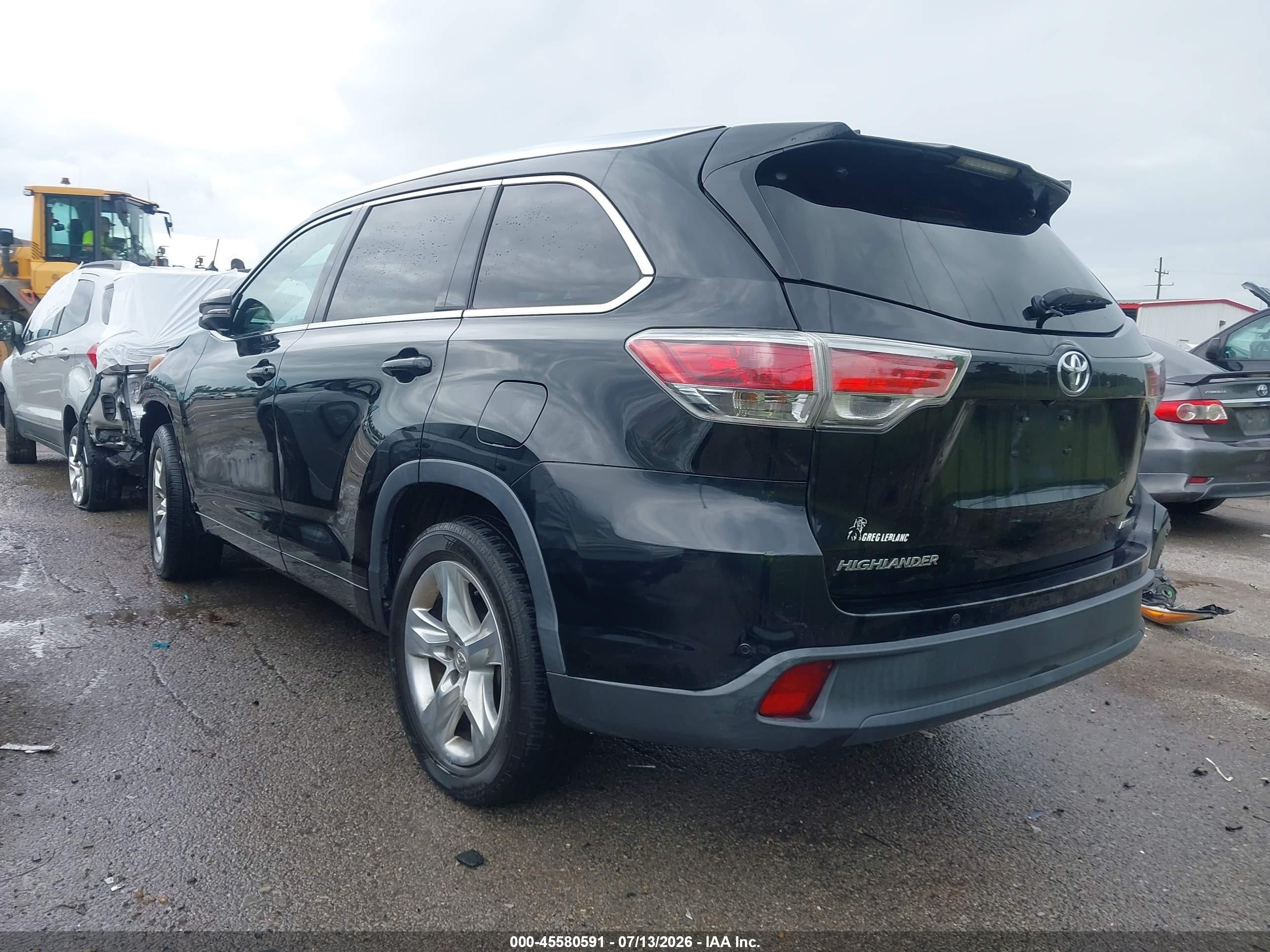 2014 Toyota Highlander Limited V6 Black vin: 5TDYKRFH7ES017963