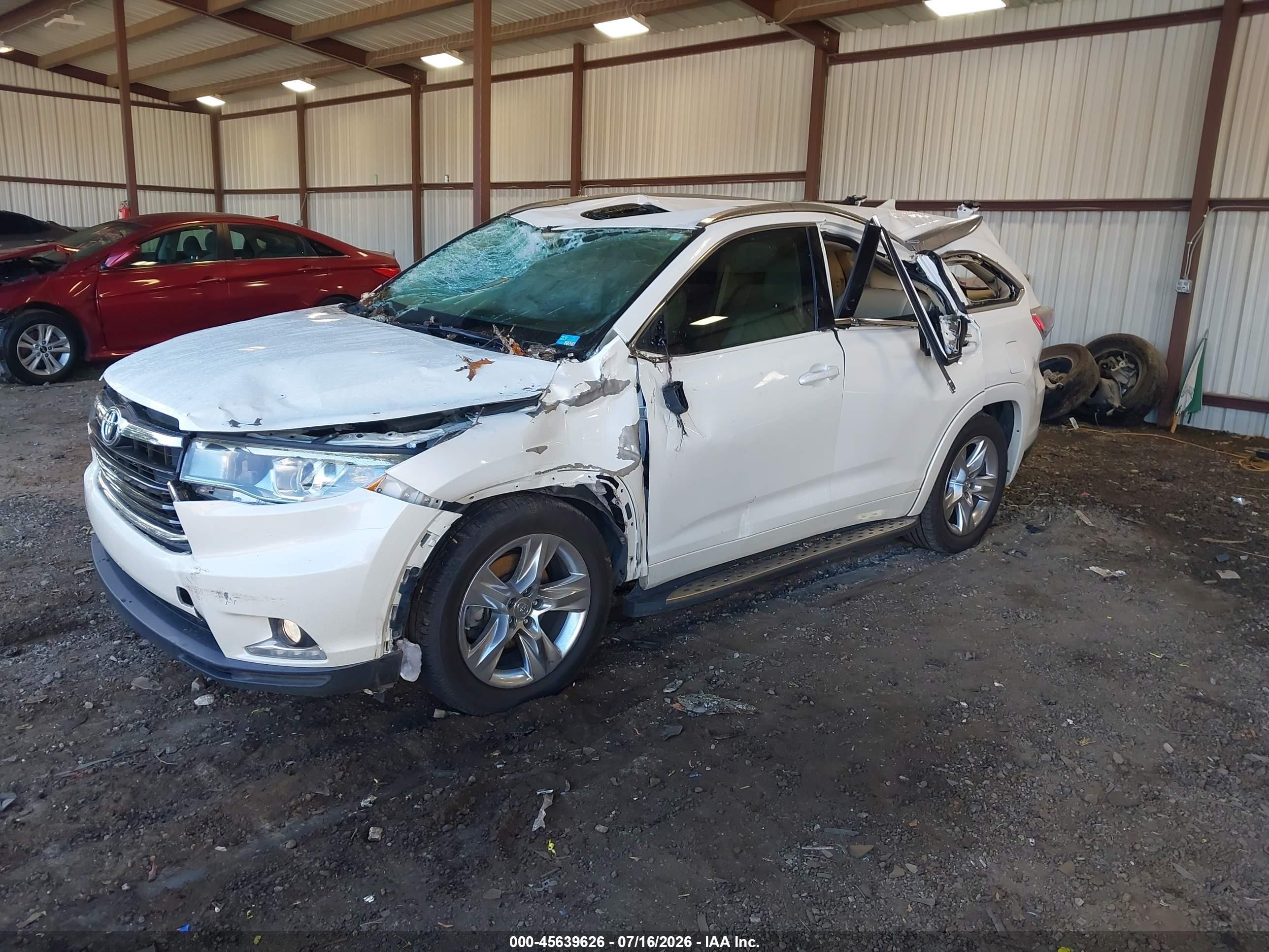 2015 Toyota Highlander Limited V6 Белый vin: 5TDYKRFH7FS104280