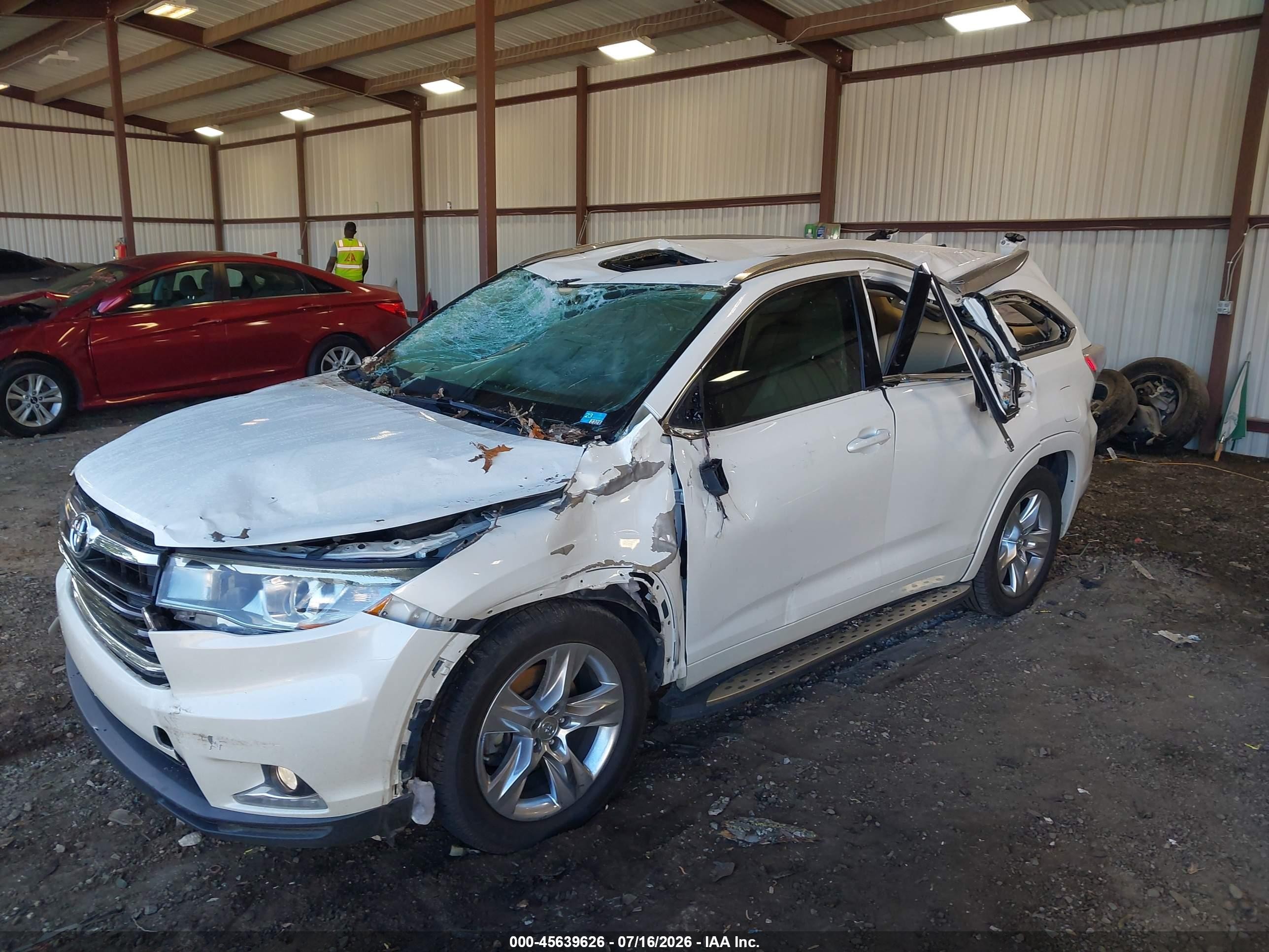 2015 Toyota Highlander Limited V6 Белый vin: 5TDYKRFH7FS104280