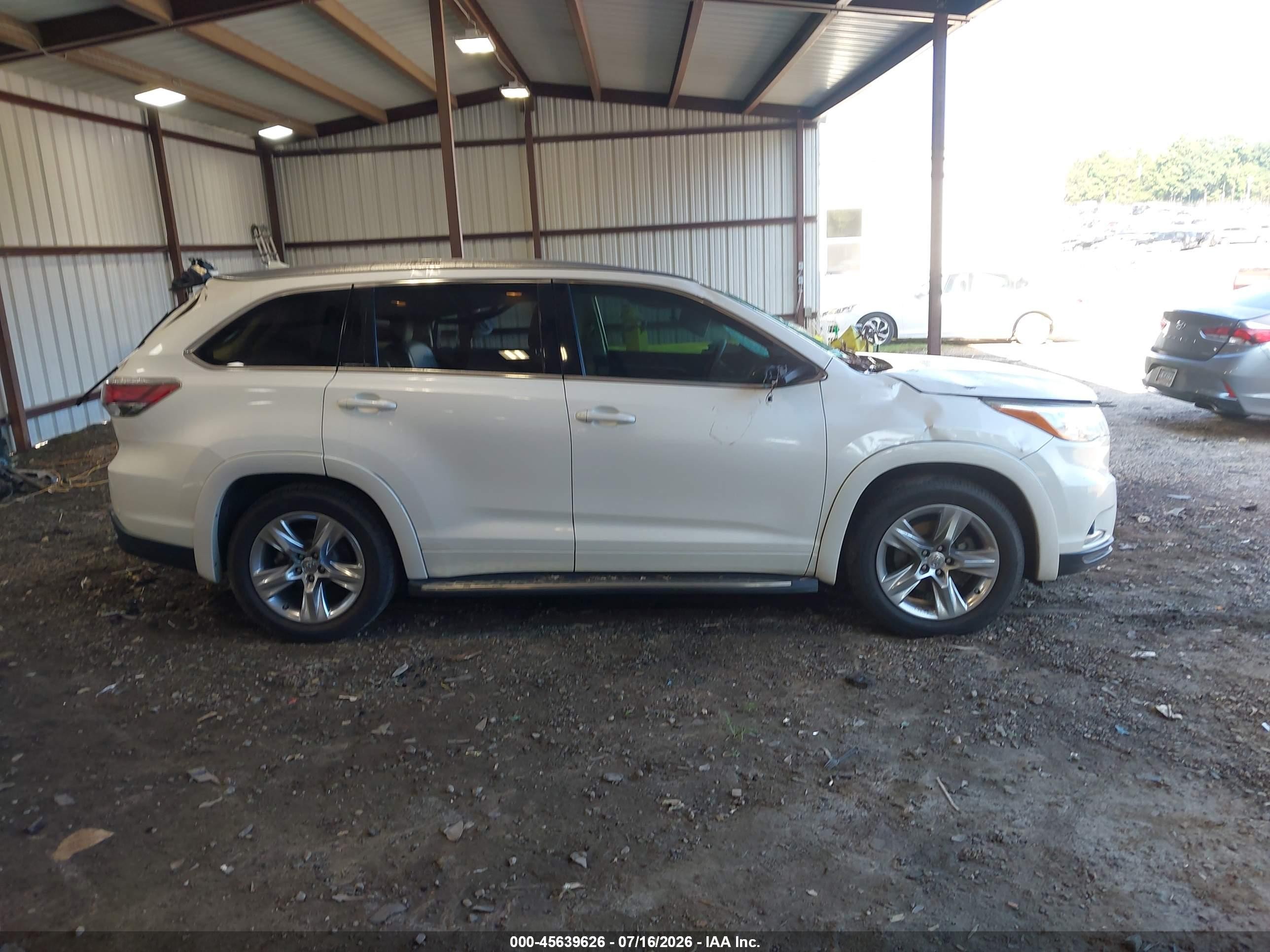 2015 Toyota Highlander Limited V6 Белый vin: 5TDYKRFH7FS104280