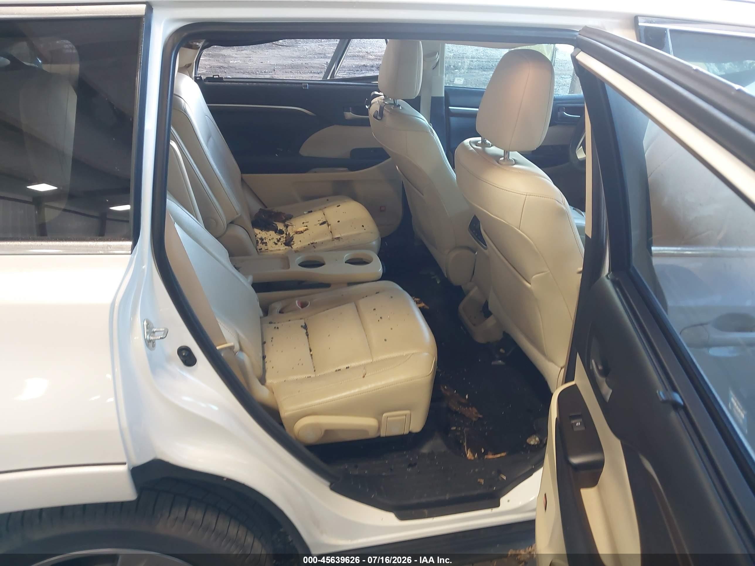 2015 Toyota Highlander Limited V6 Белый vin: 5TDYKRFH7FS104280
