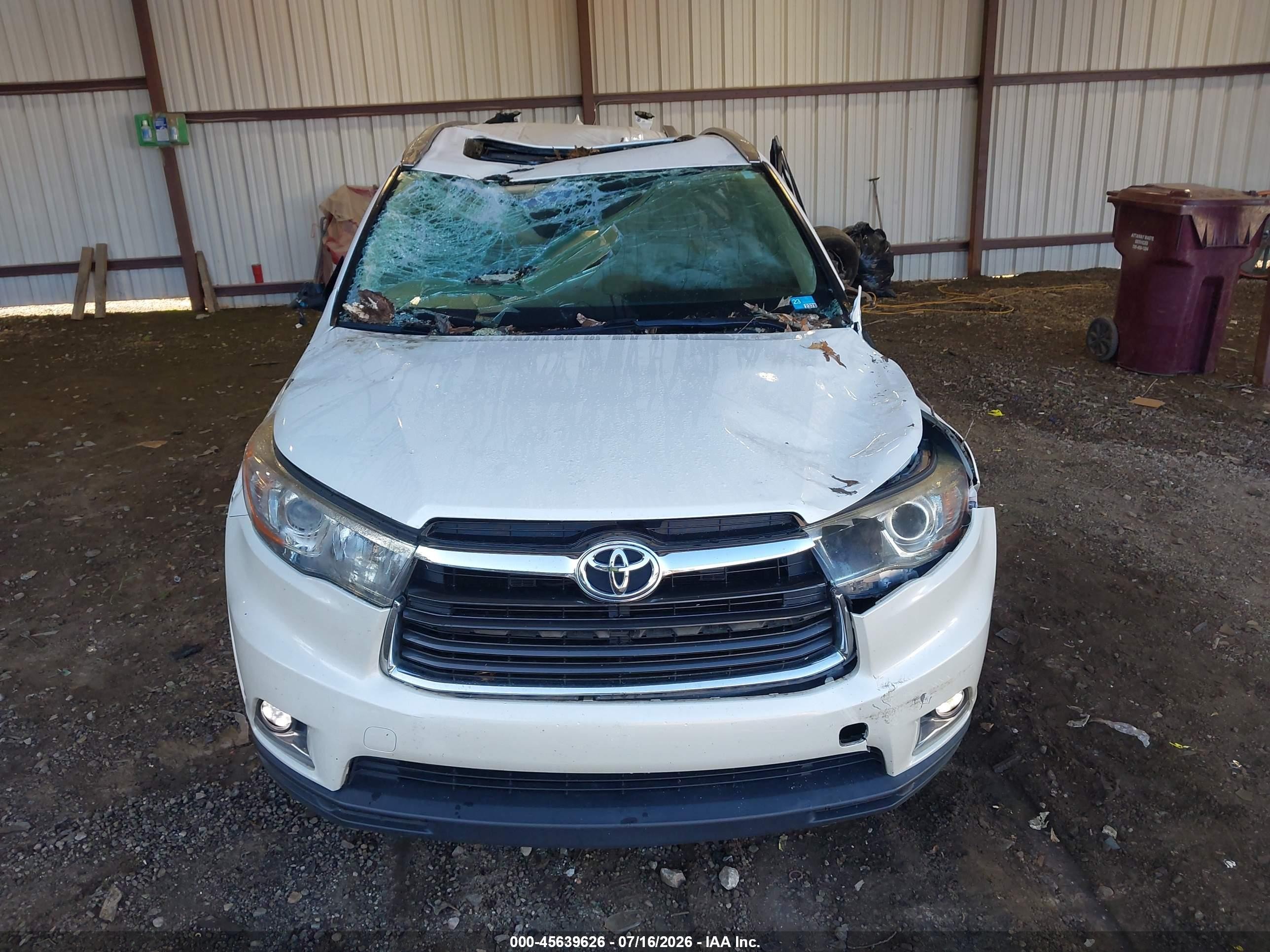 2015 Toyota Highlander Limited V6 Белый vin: 5TDYKRFH7FS104280