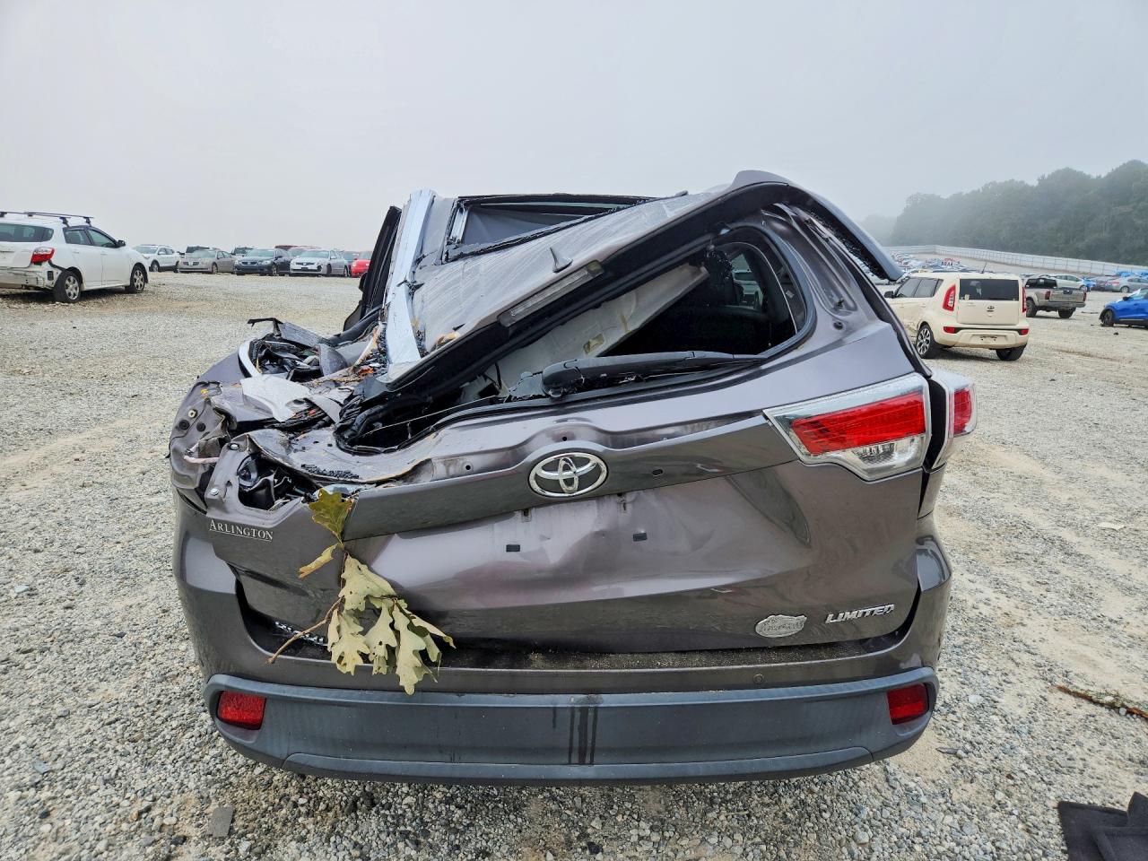 2015 Toyota Highlander Limited Platinum Серый vin: 5TDYKRFH7FS108703