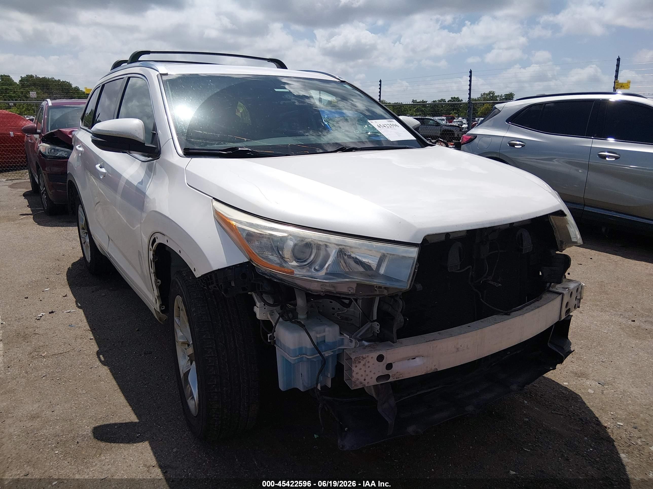 2015 Toyota Highlander Limited V6 White vin: 5TDYKRFH8FS080491