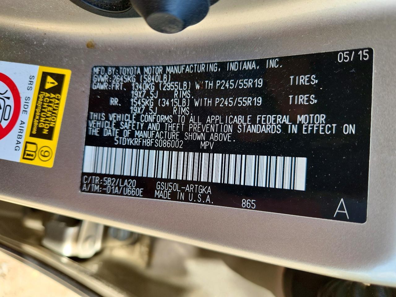 2015 Toyota Highlander Limited Silver vin: 5TDYKRFH8FS086002