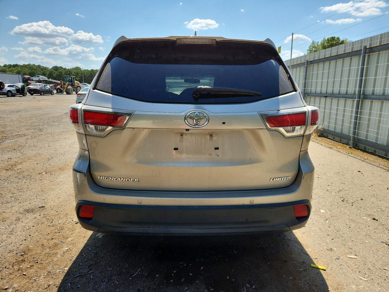 2015 Toyota Highlander Limited Silver vin: 5TDYKRFH8FS086002