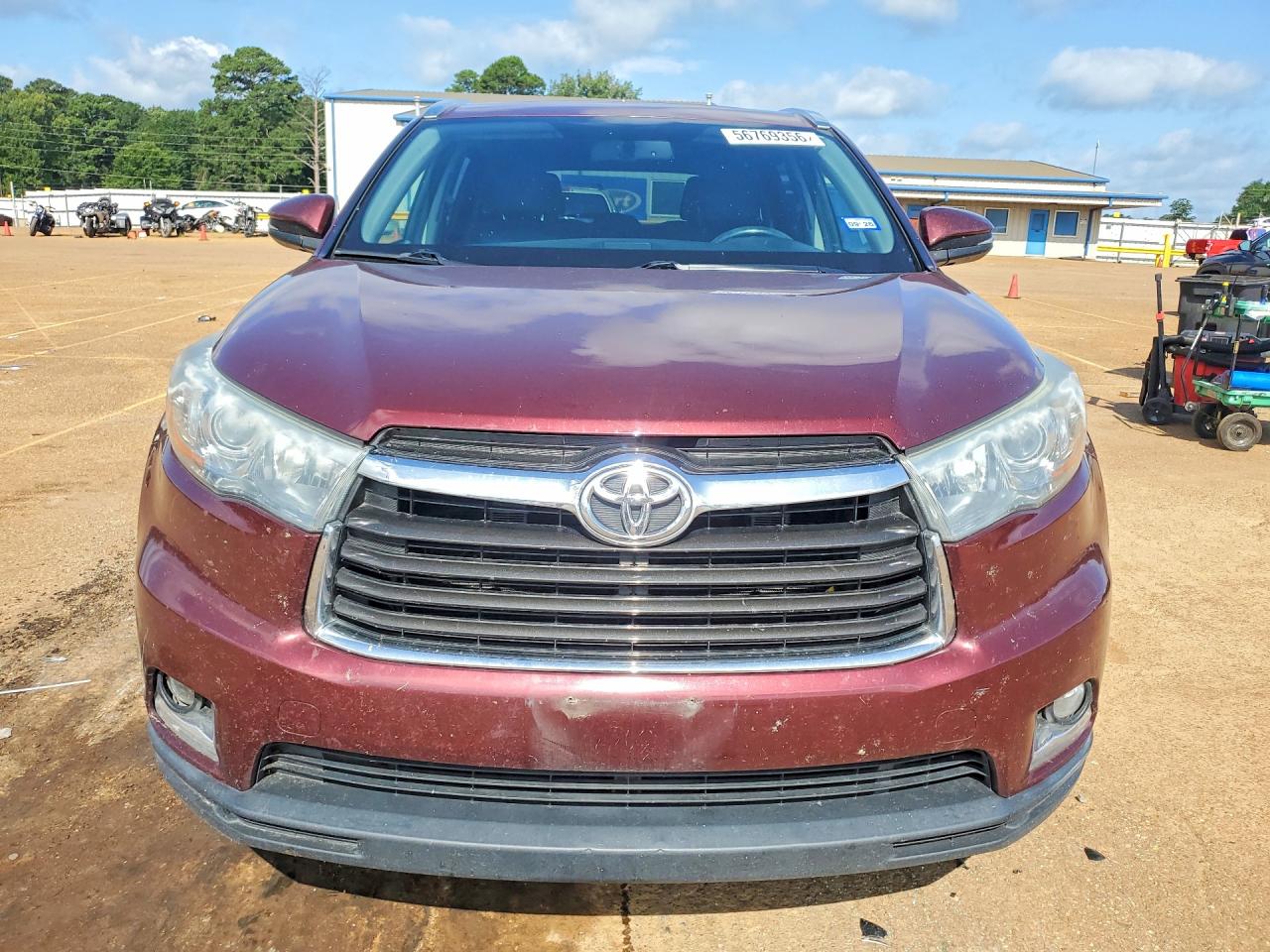 2014 Toyota Highlander Limited Бордовый vin: 5TDYKRFH9ES017849