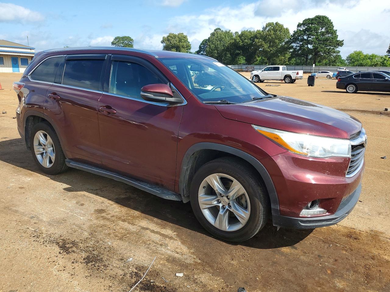 2014 Toyota Highlander Limited Бордовый vin: 5TDYKRFH9ES017849