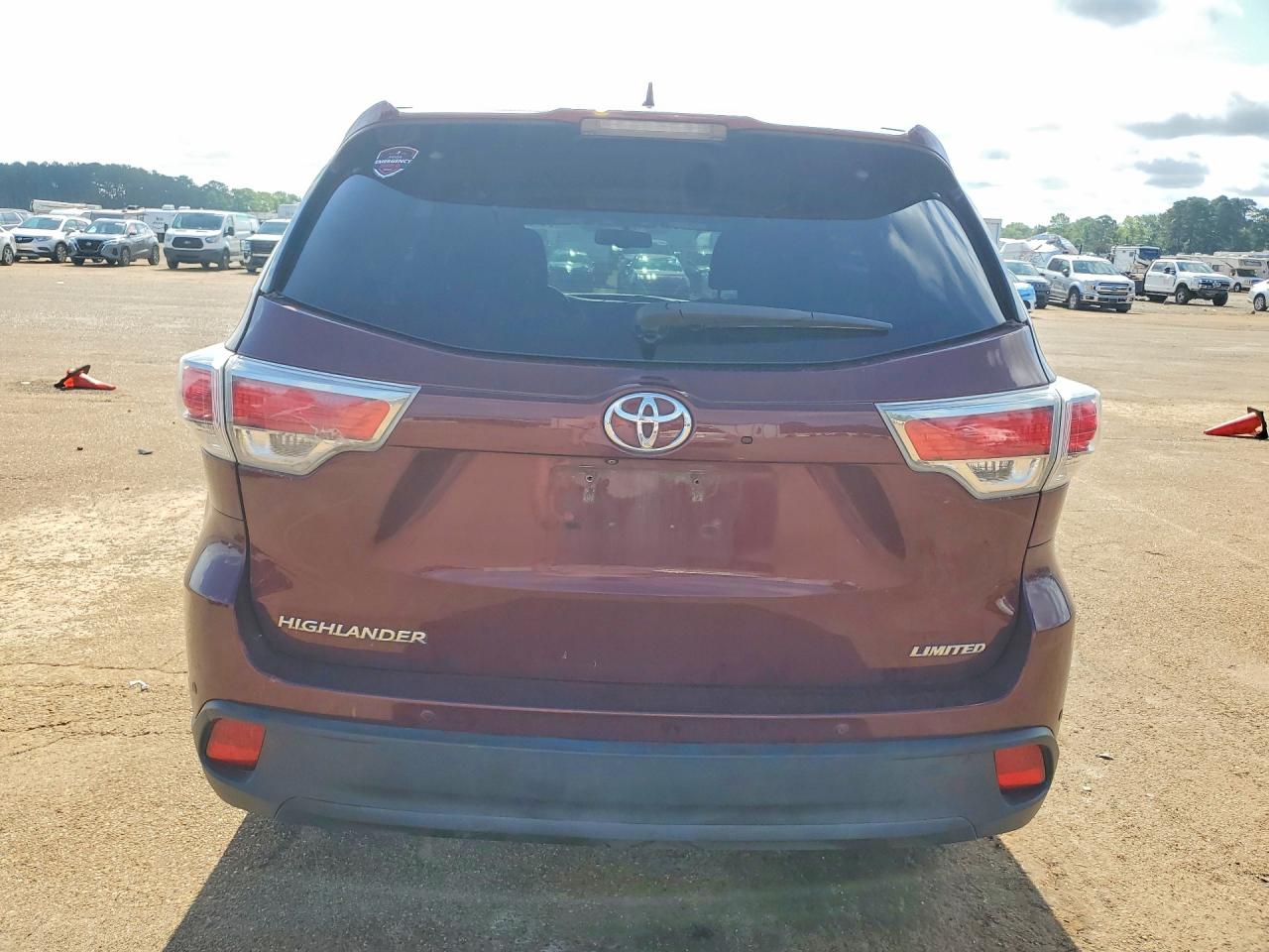 2014 Toyota Highlander Limited Бордовый vin: 5TDYKRFH9ES017849