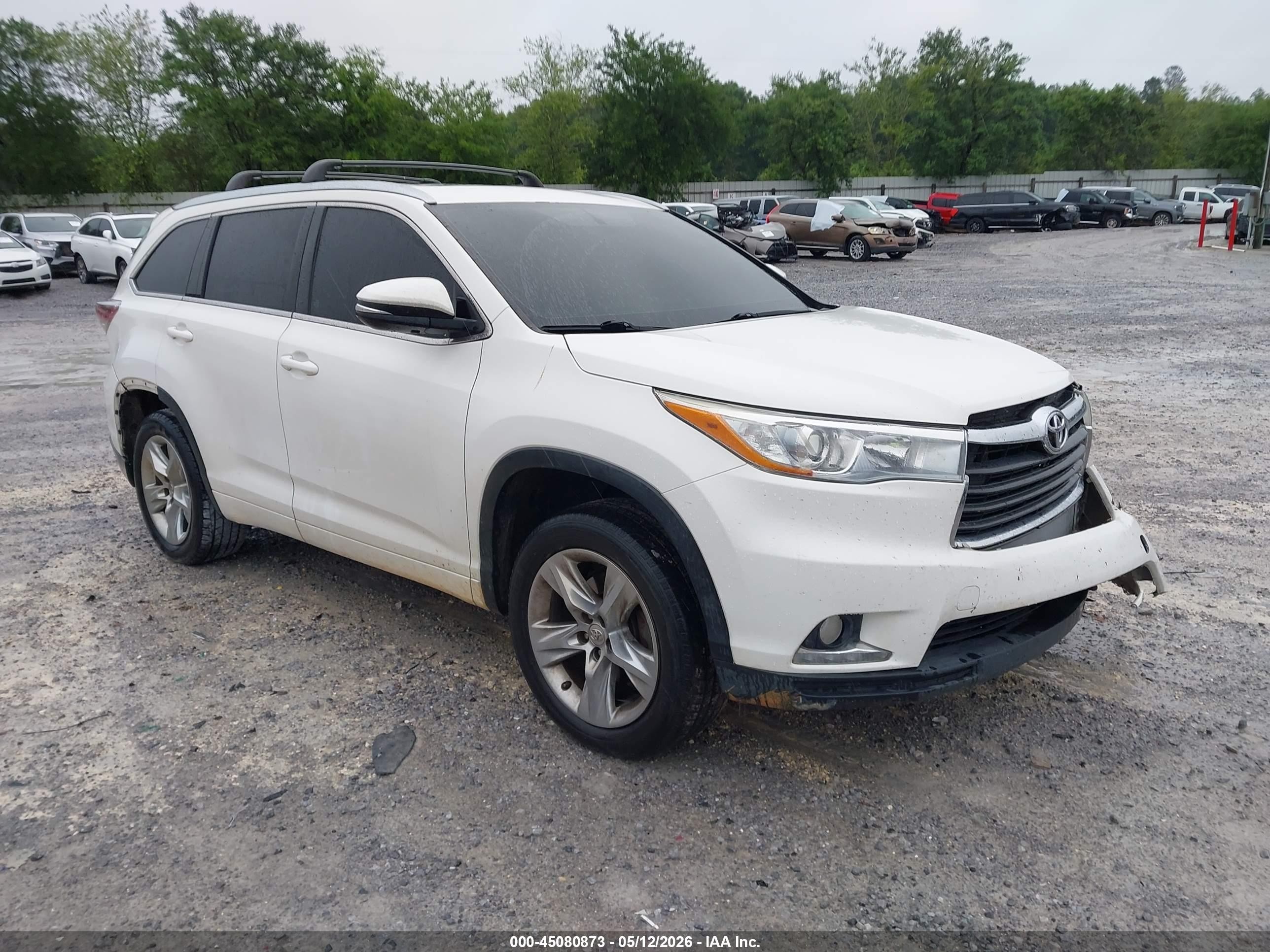 2014 Toyota Highlander Limited V6 White vin: 5TDYKRFH9ES025174