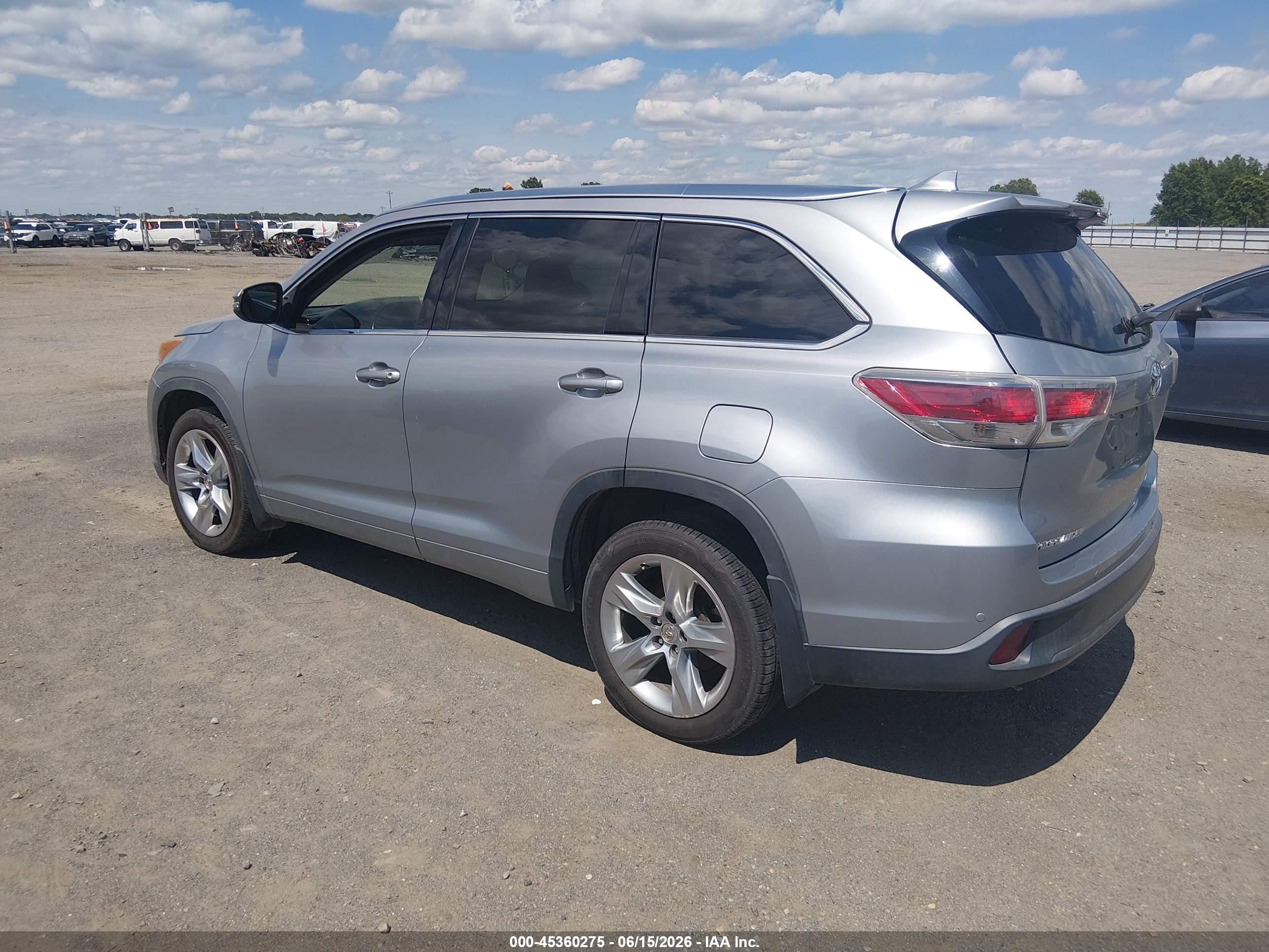 2015 Toyota Highlander Limited V6 Silver vin: 5TDYKRFH9FS053302