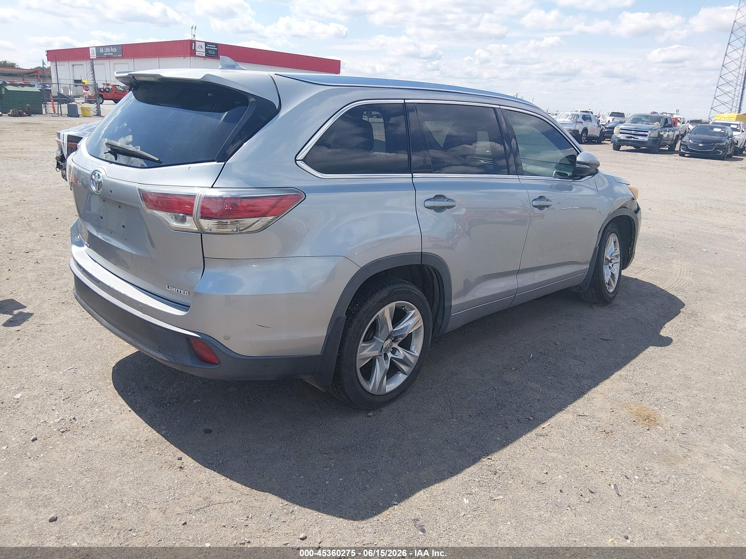 2015 Toyota Highlander Limited V6 Silver vin: 5TDYKRFH9FS053302
