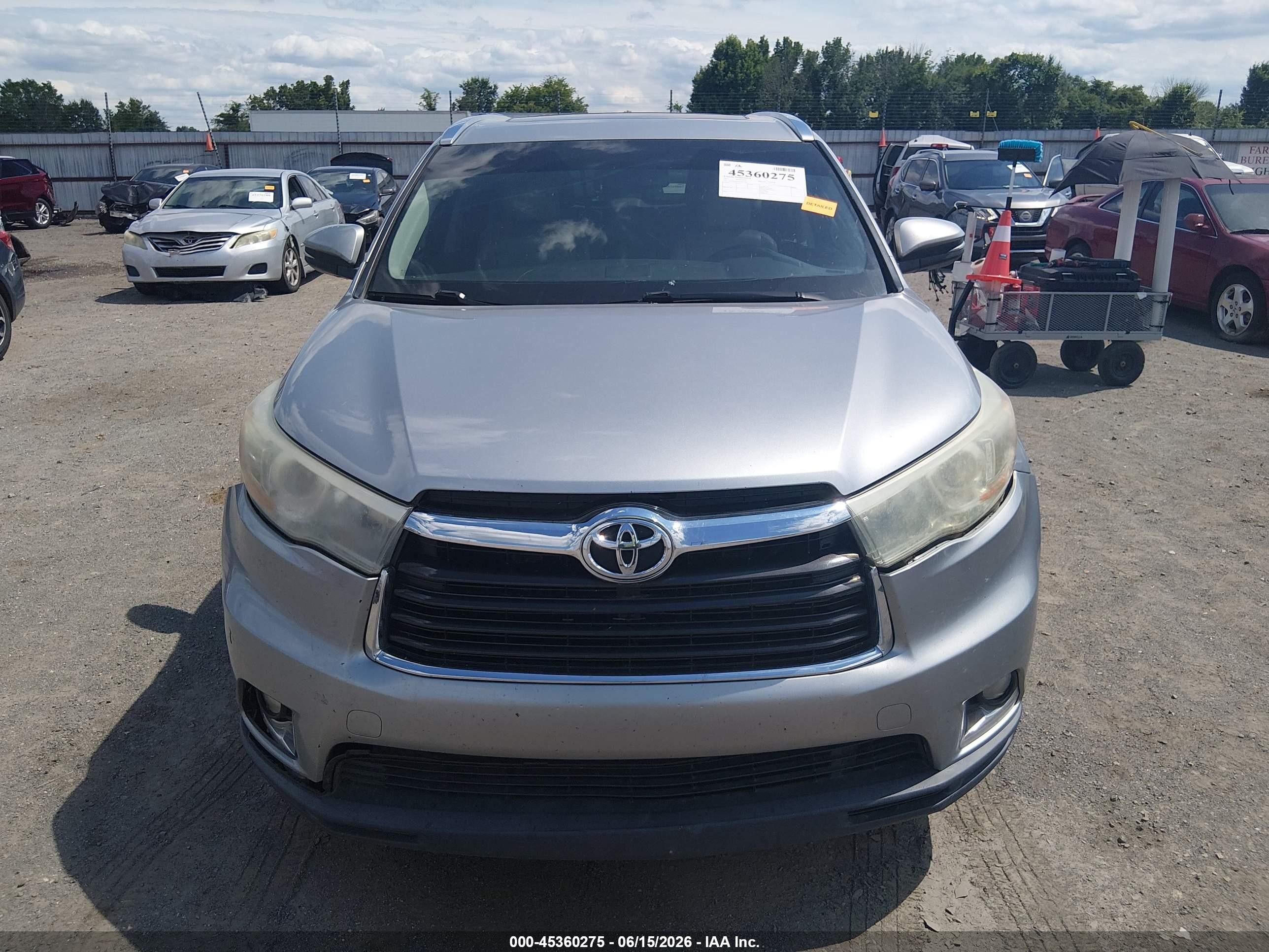 2015 Toyota Highlander Limited V6 Silver vin: 5TDYKRFH9FS053302