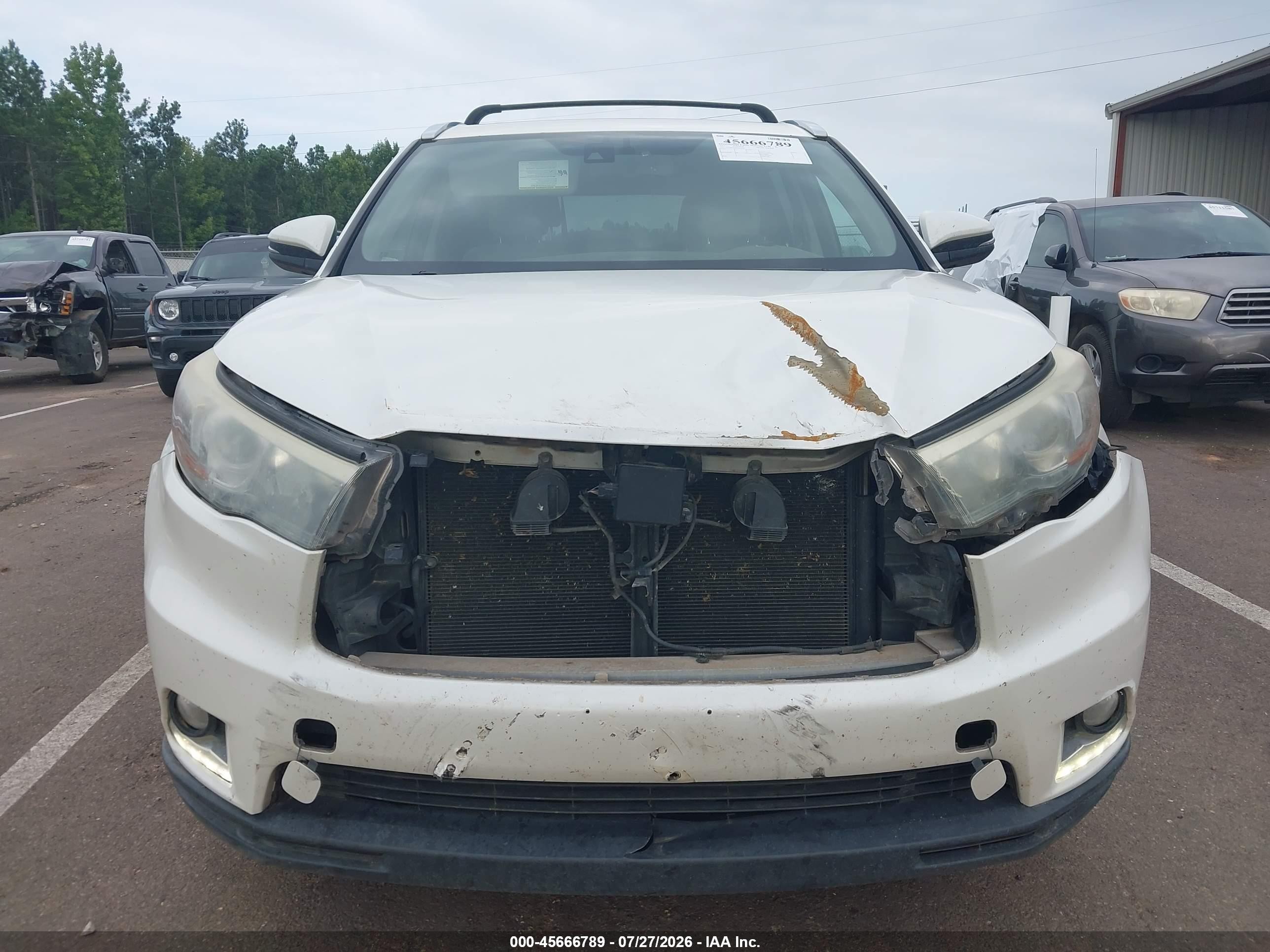 2015 Toyota Highlander Limited V6 White vin: 5TDYKRFH9FS074621