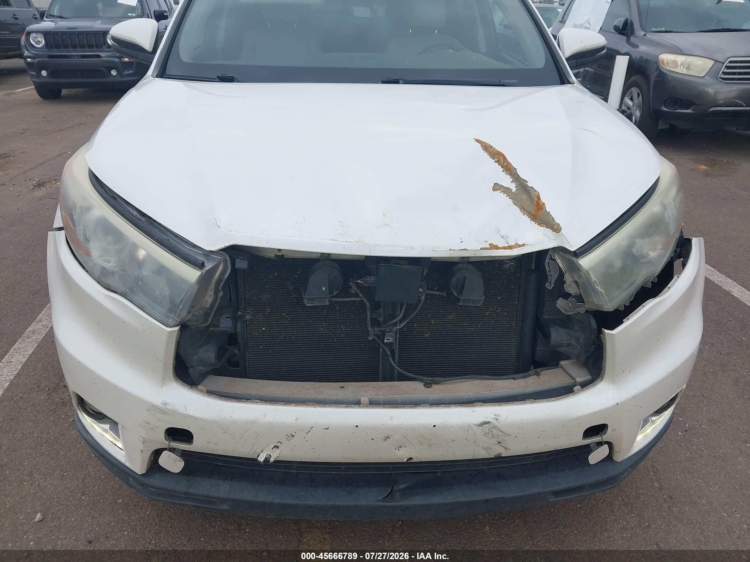 2015 Toyota Highlander Limited V6 White vin: 5TDYKRFH9FS074621