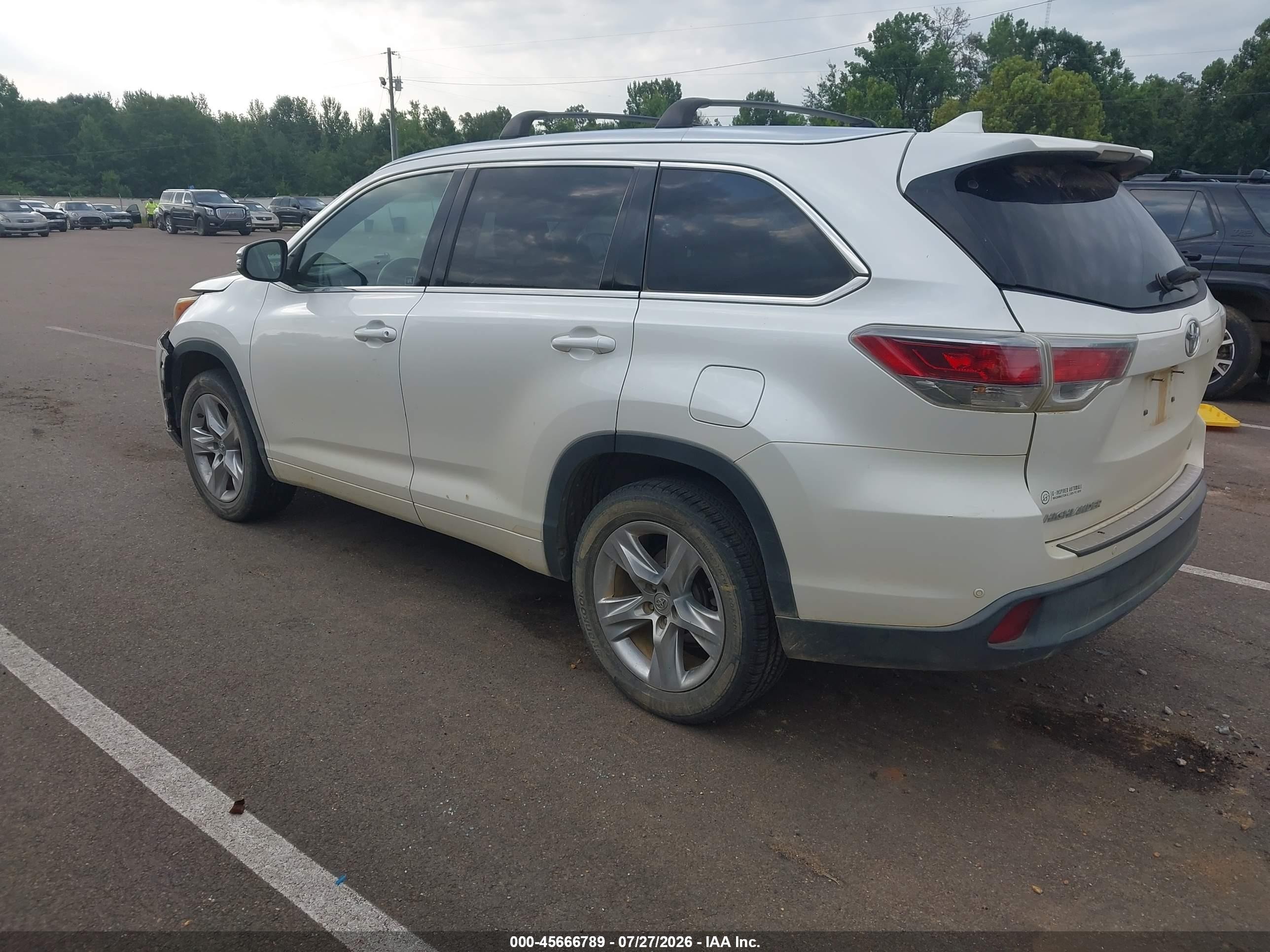 2015 Toyota Highlander Limited V6 White vin: 5TDYKRFH9FS074621