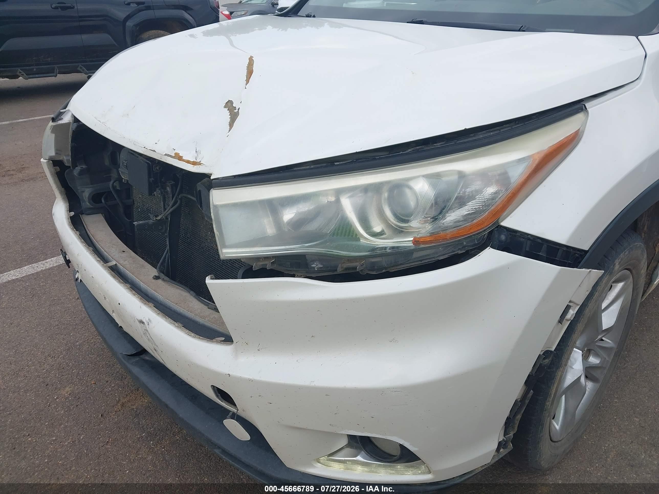 2015 Toyota Highlander Limited V6 White vin: 5TDYKRFH9FS074621