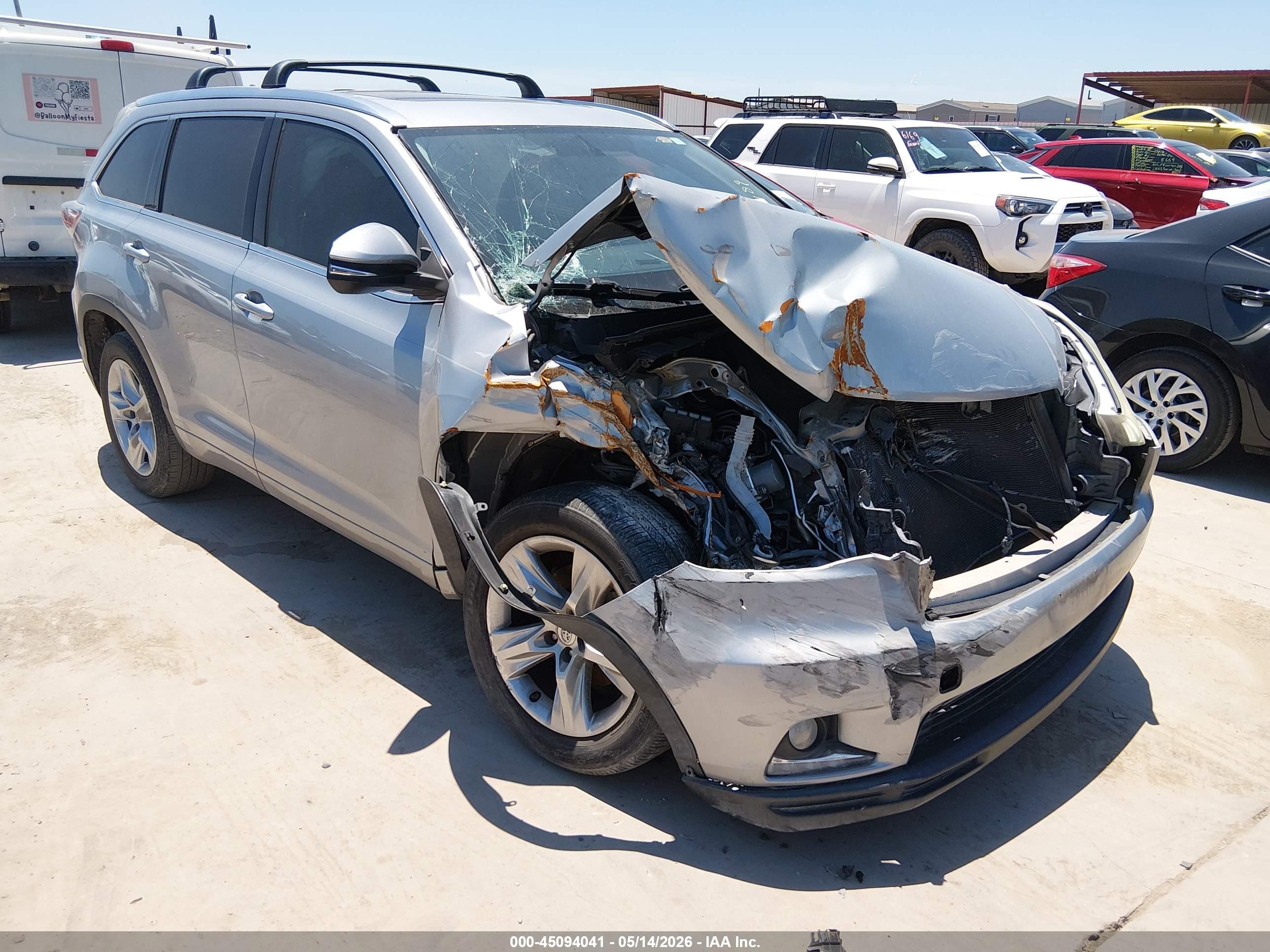 2015 Toyota Highlander Limited V6 Blue vin: 5TDYKRFH9FS117189