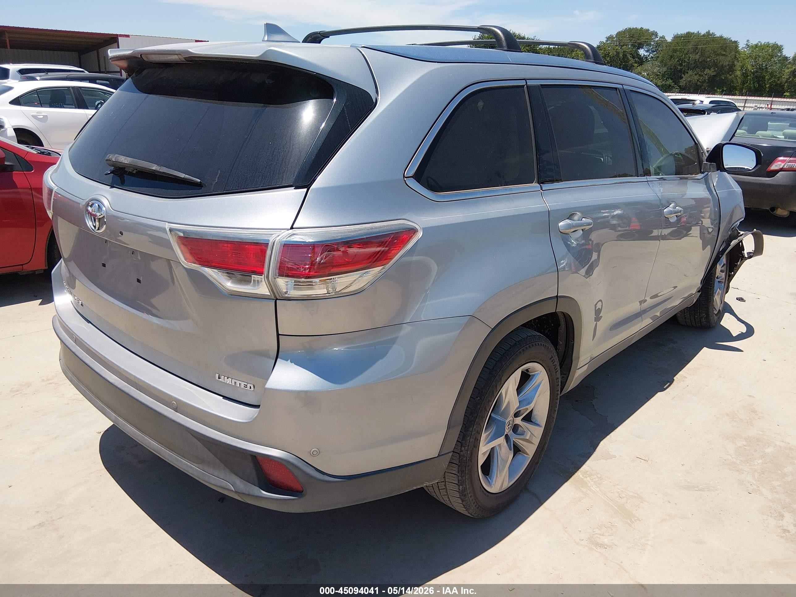 2015 Toyota Highlander Limited V6 Blue vin: 5TDYKRFH9FS117189