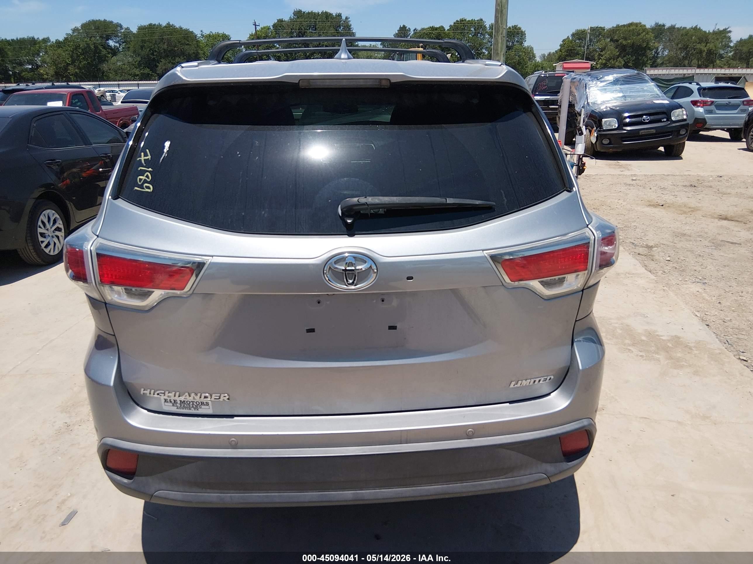 2015 Toyota Highlander Limited V6 Blue vin: 5TDYKRFH9FS117189