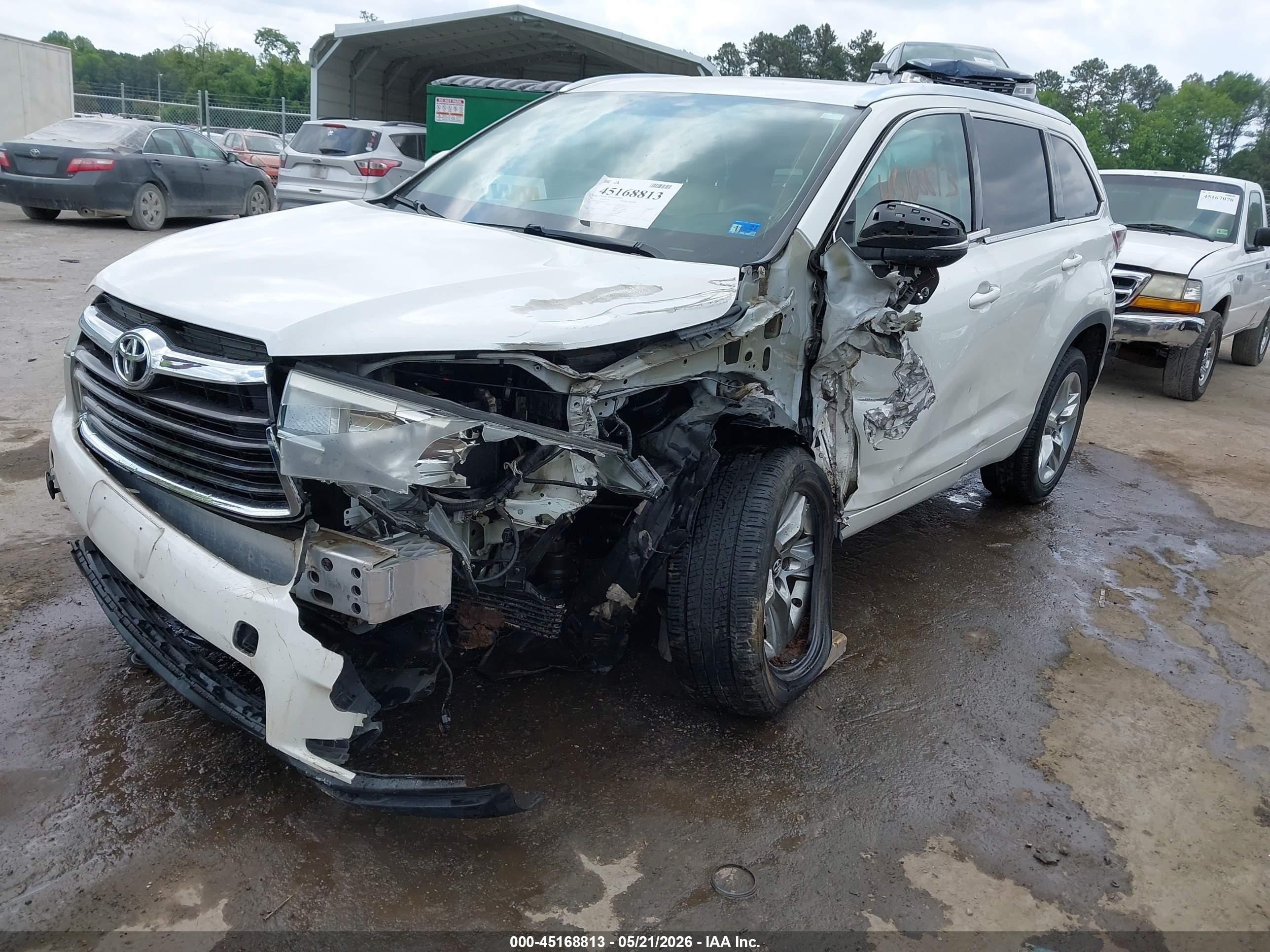 2016 Toyota Highlander Limited V6 Белый vin: 5TDYKRFH9GS181377