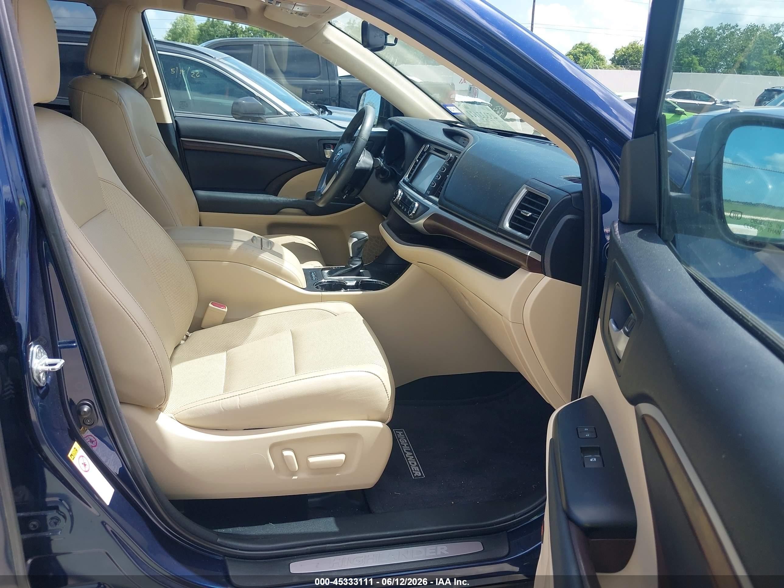 2015 Toyota Highlander Limited V6 Blue vin: 5TDYKRFHXFS096546