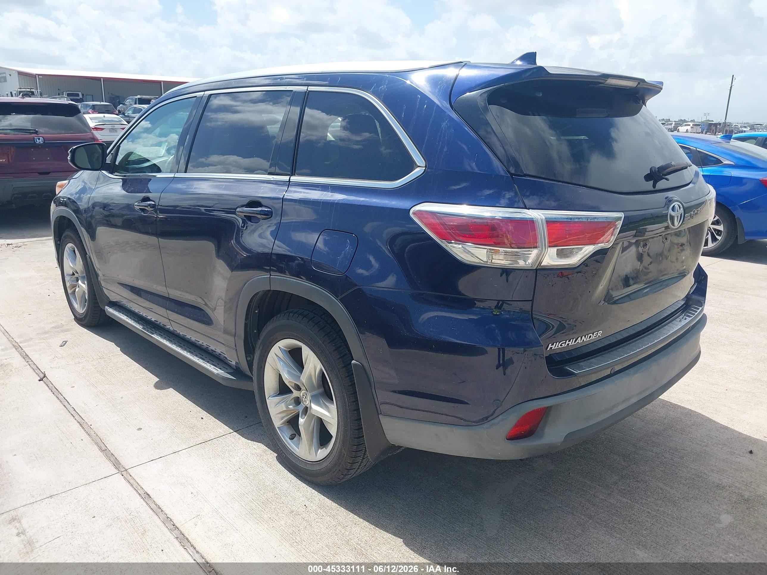 2015 Toyota Highlander Limited V6 Blue vin: 5TDYKRFHXFS096546