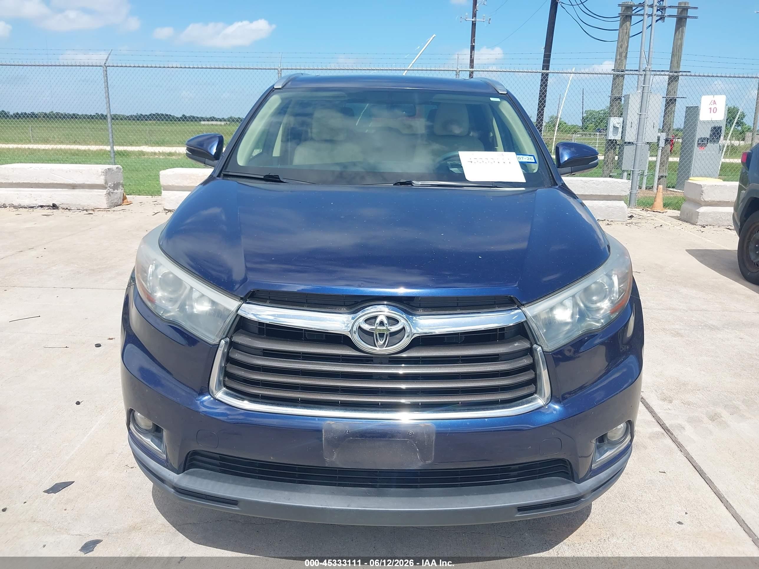 2015 Toyota Highlander Limited V6 Blue vin: 5TDYKRFHXFS096546