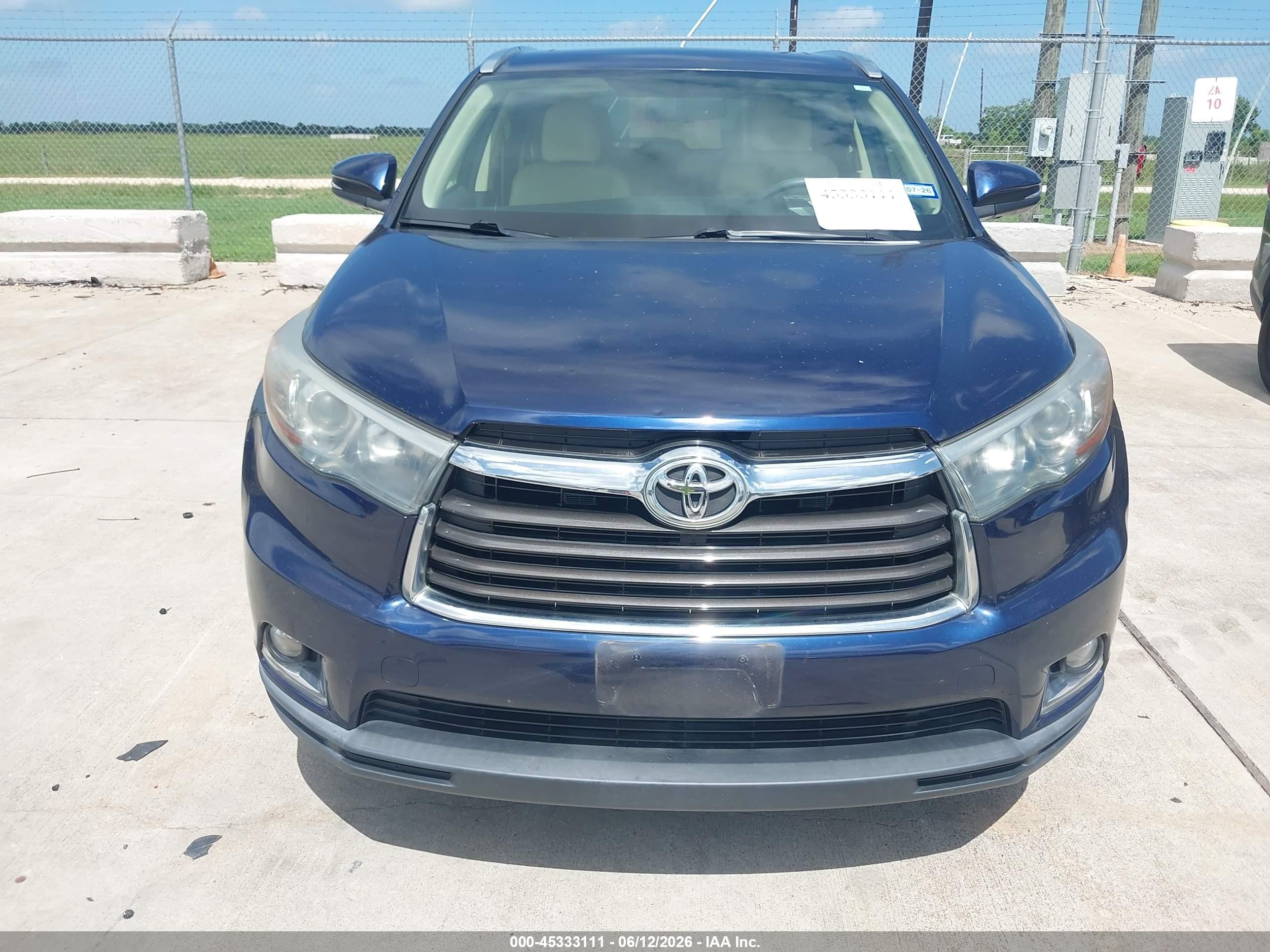 2015 Toyota Highlander Limited V6 Blue vin: 5TDYKRFHXFS096546