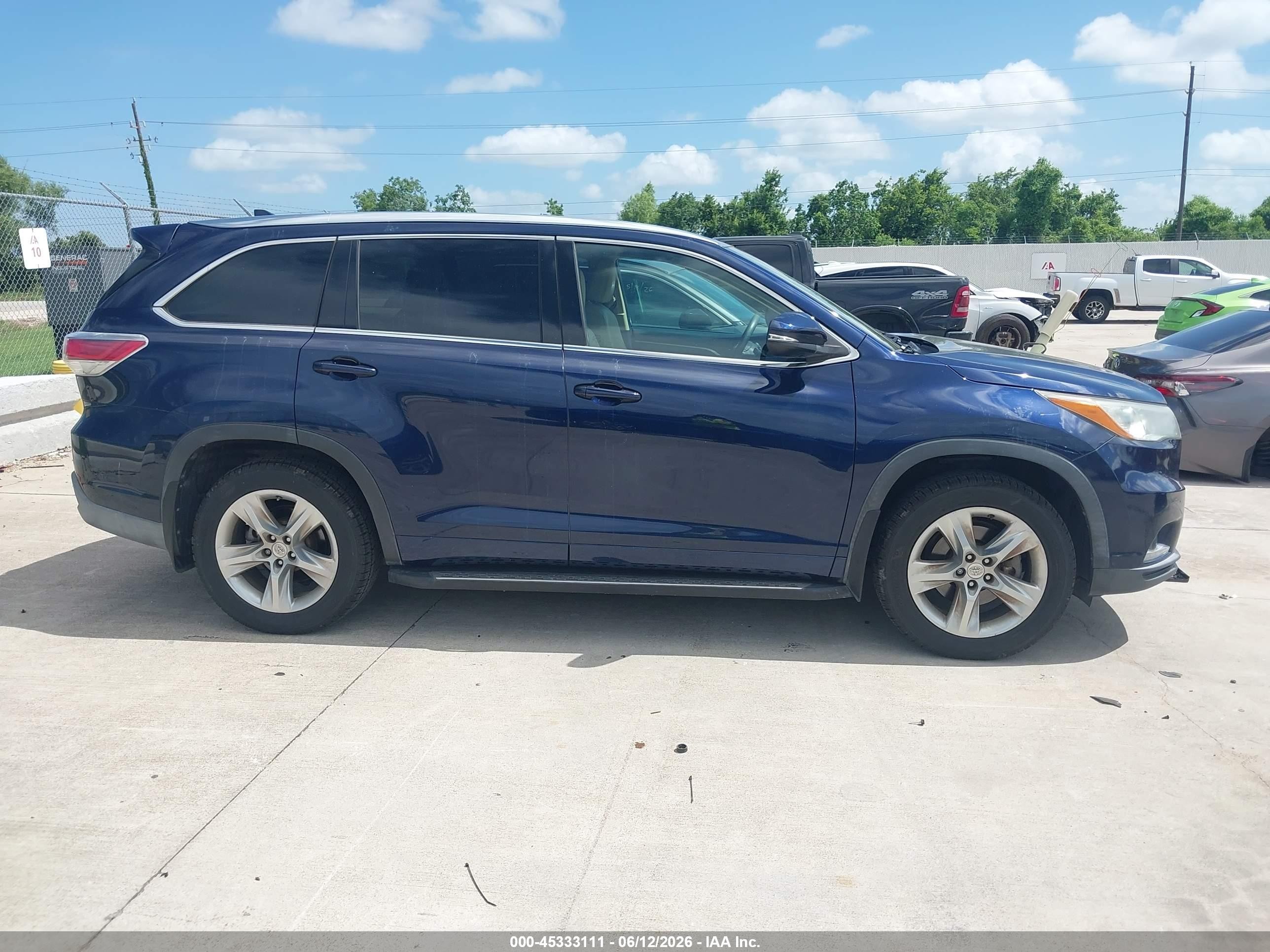 2015 Toyota Highlander Limited V6 Blue vin: 5TDYKRFHXFS096546