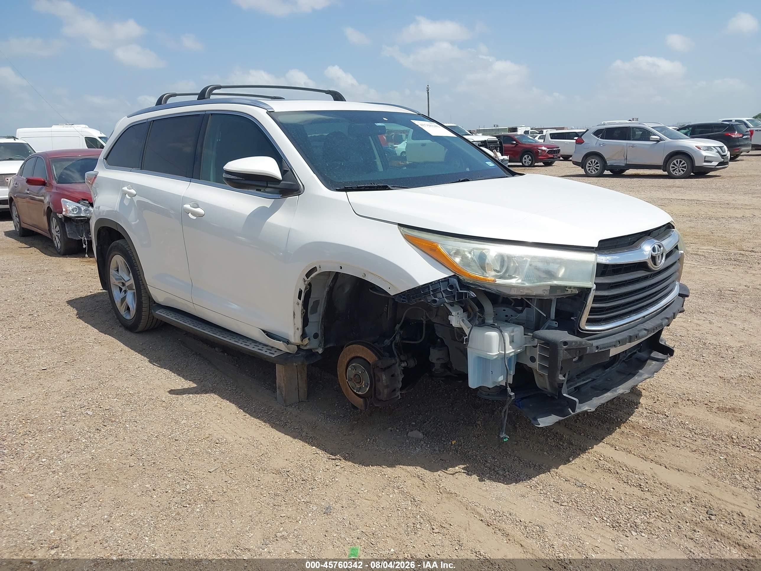 2015 Toyota Highlander Limited V6 White vin: 5TDYKRFHXFS105648