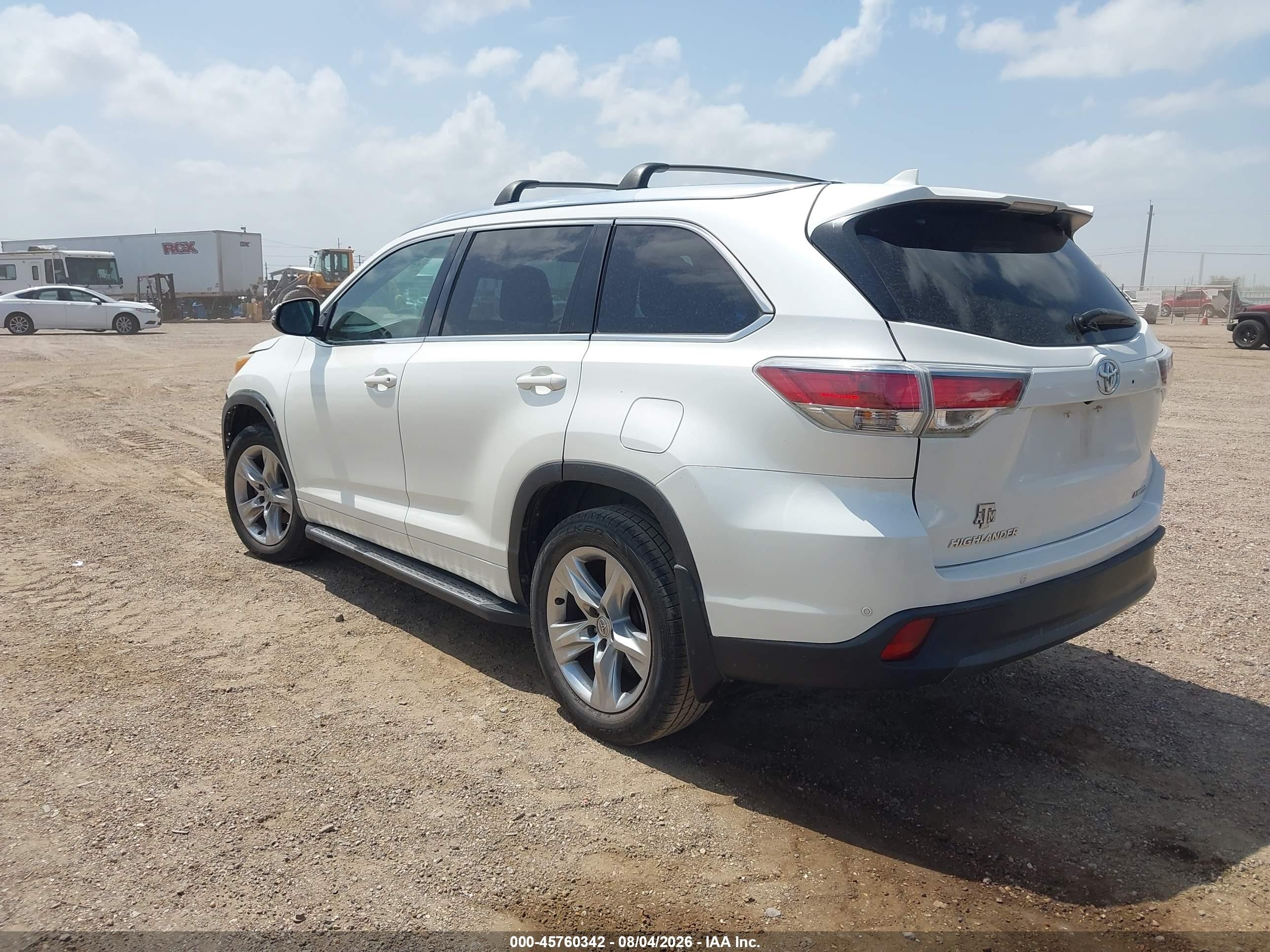 2015 Toyota Highlander Limited V6 White vin: 5TDYKRFHXFS105648