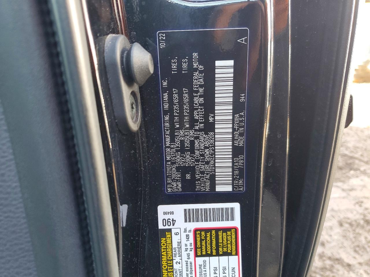 2023 Toyota Sienna Xle 8-passenger Черный vin: 5TDYRKEC1PS138208