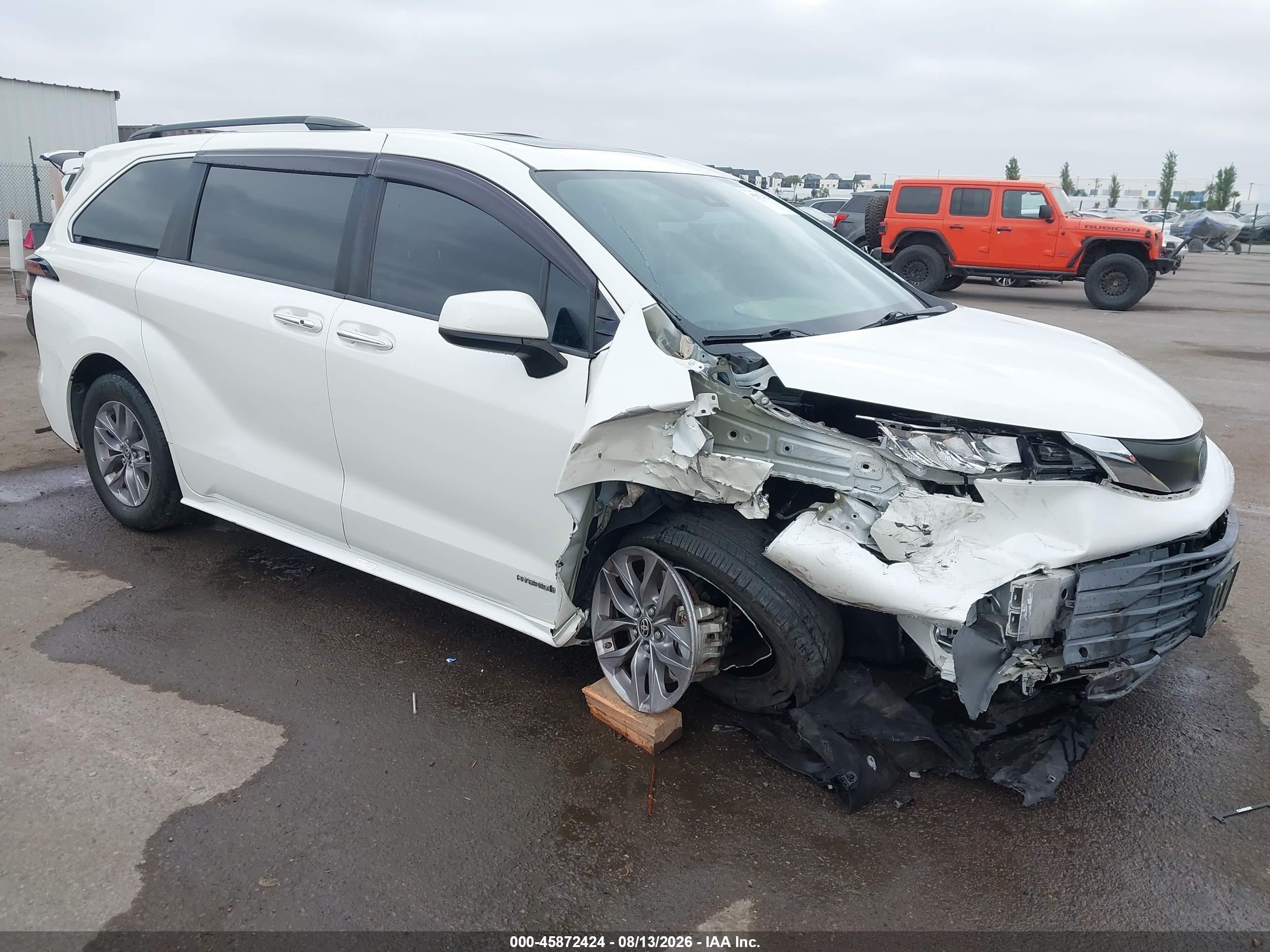 2021 Toyota Sienna Xle White vin: 5TDYRKEC8MS007899