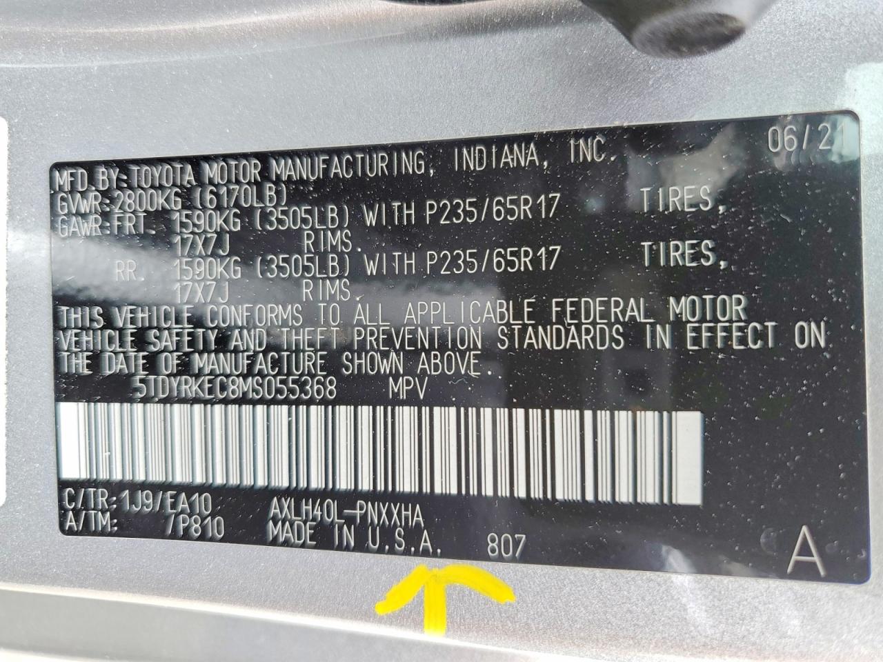 2021 Toyota Sienna Xle Серебряный vin: 5TDYRKEC8MS055368