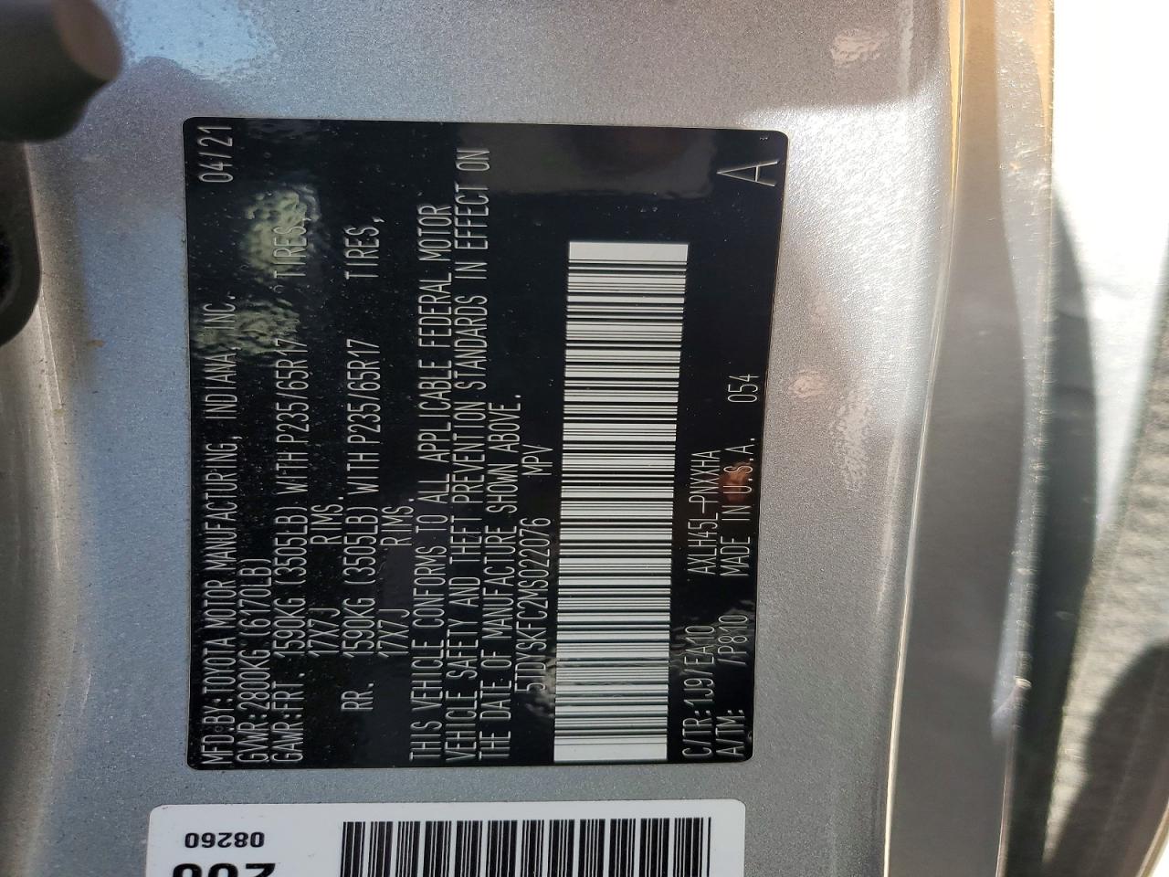 2021 Toyota Sienna Xle Серебряный vin: 5TDYSKFC2MS022076